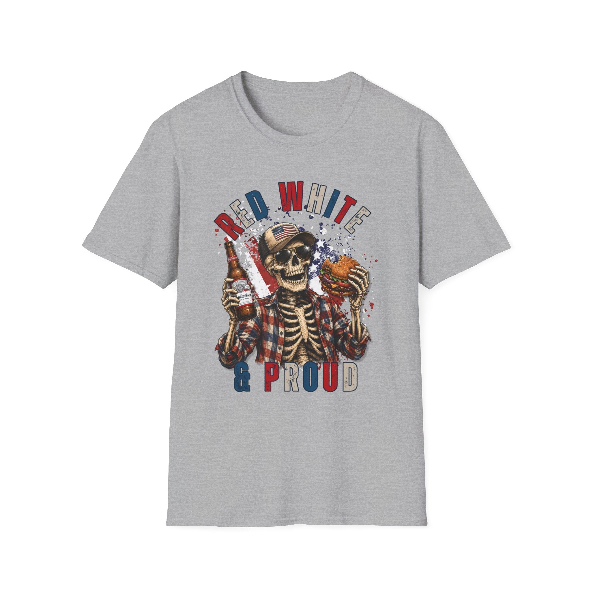Patriotic Skull T-Shirt — "Red White & Proud" Independence Day Tee