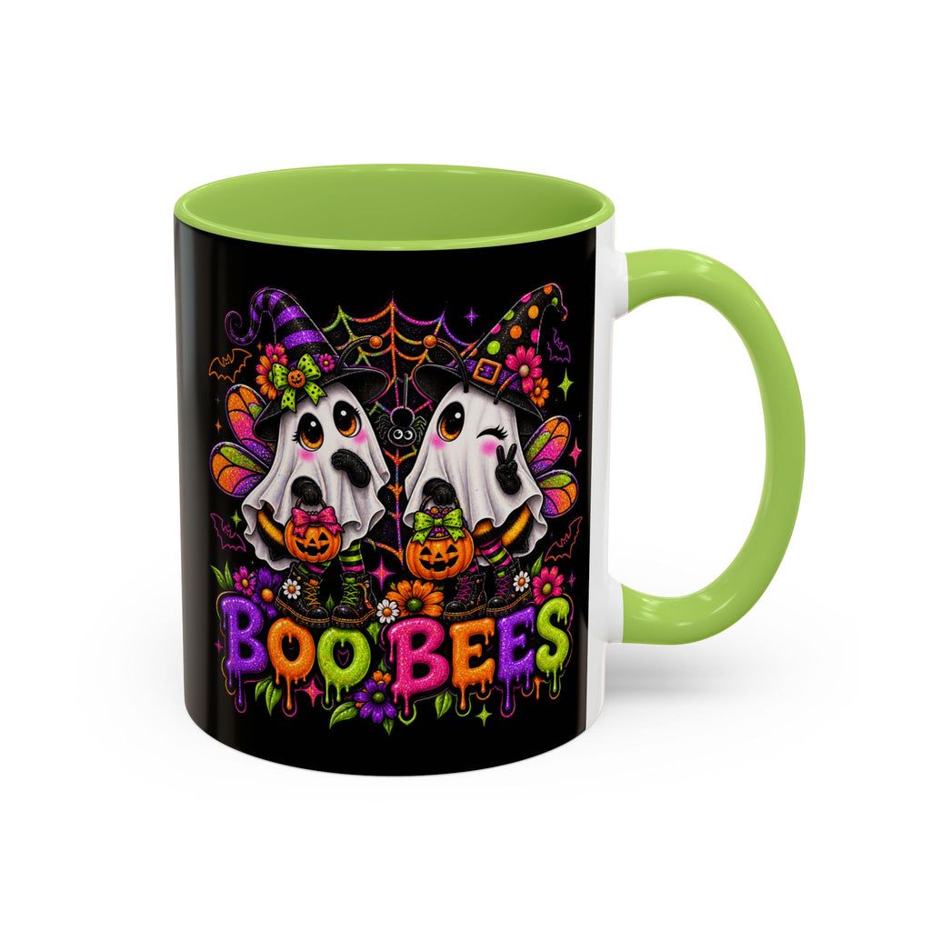 Halloween Boo Bees Coffee Mug — Cute Ghost Bees with Pumpkins