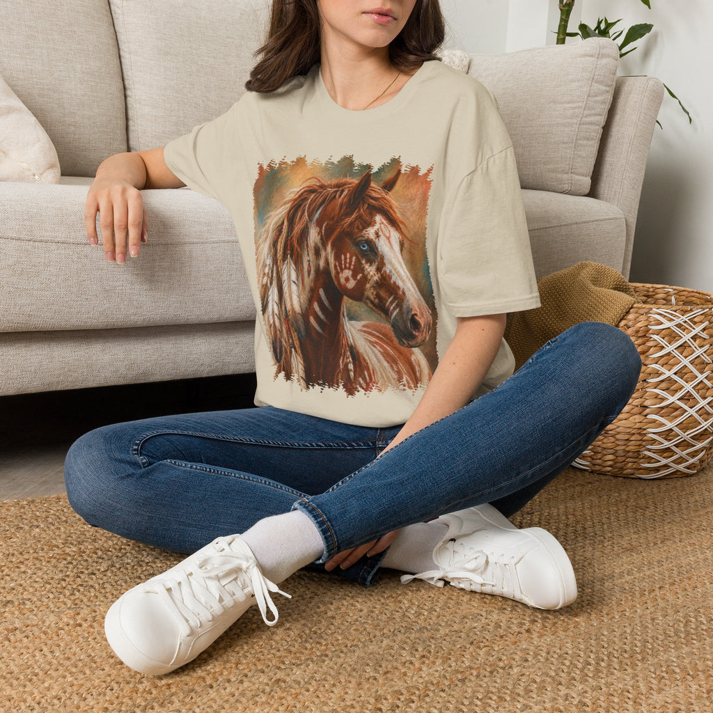 Horse Portrait T-Shirt — Blue-Eyed Paint Horse Art Tee