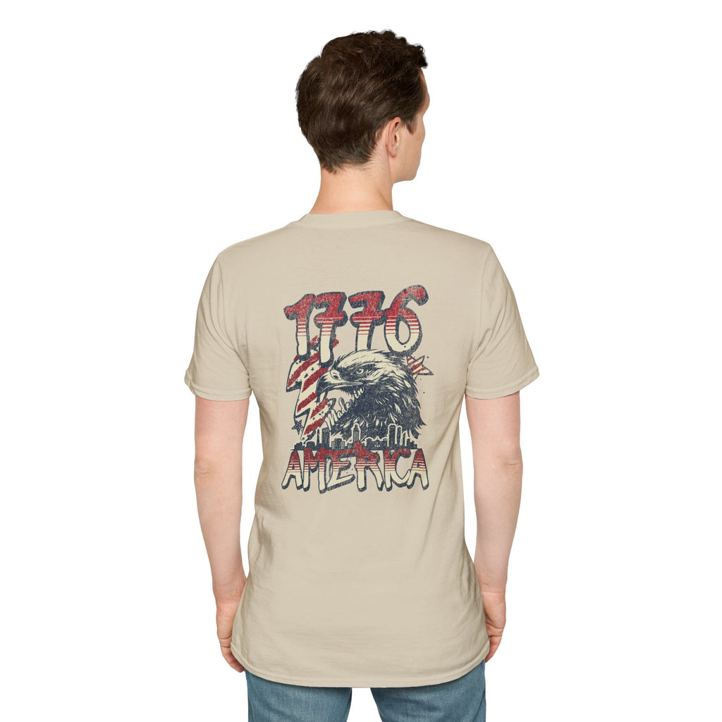 Patriotic “American Dad” Tee — Vintage Flag Cowboy Hat Dad T-Shirt