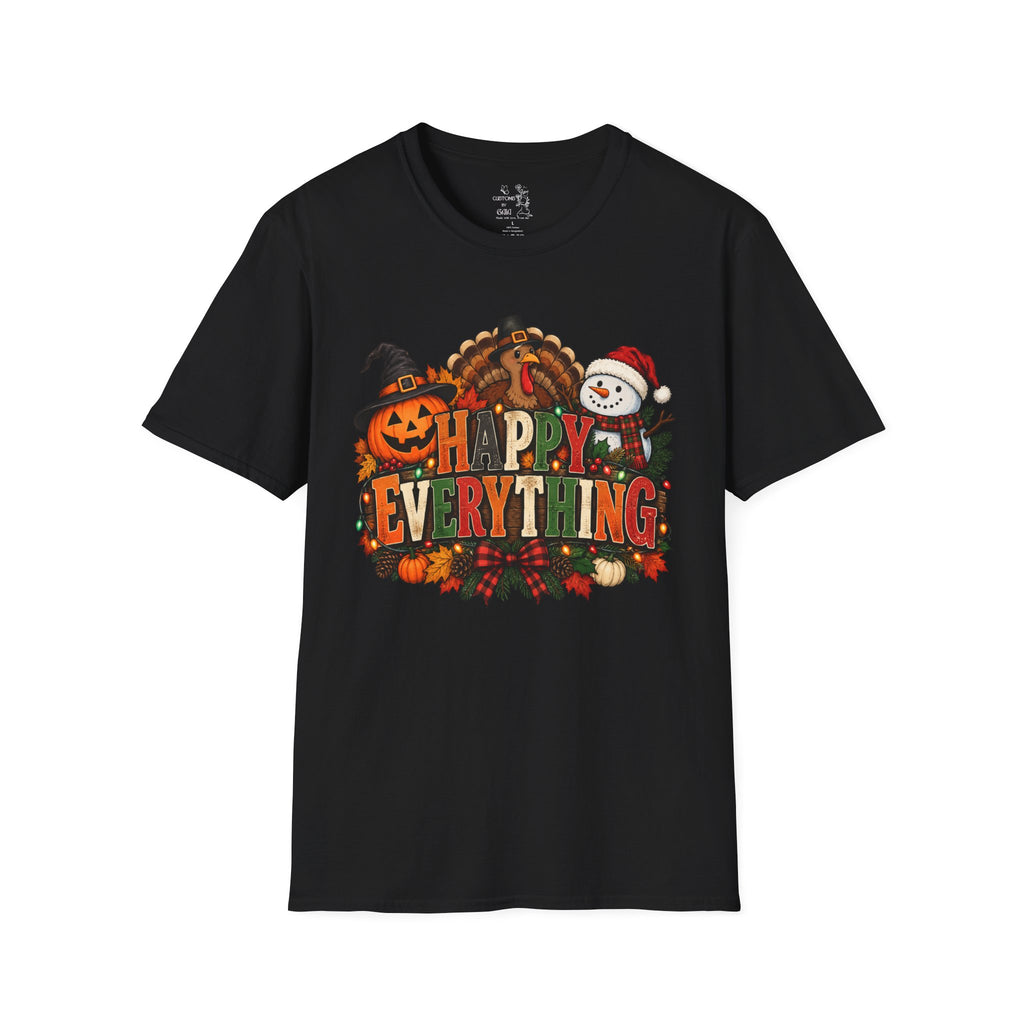 Holiday 'Happy Everything' T-Shirt — Thanksgiving, Halloween & Christmas Graphic Tee