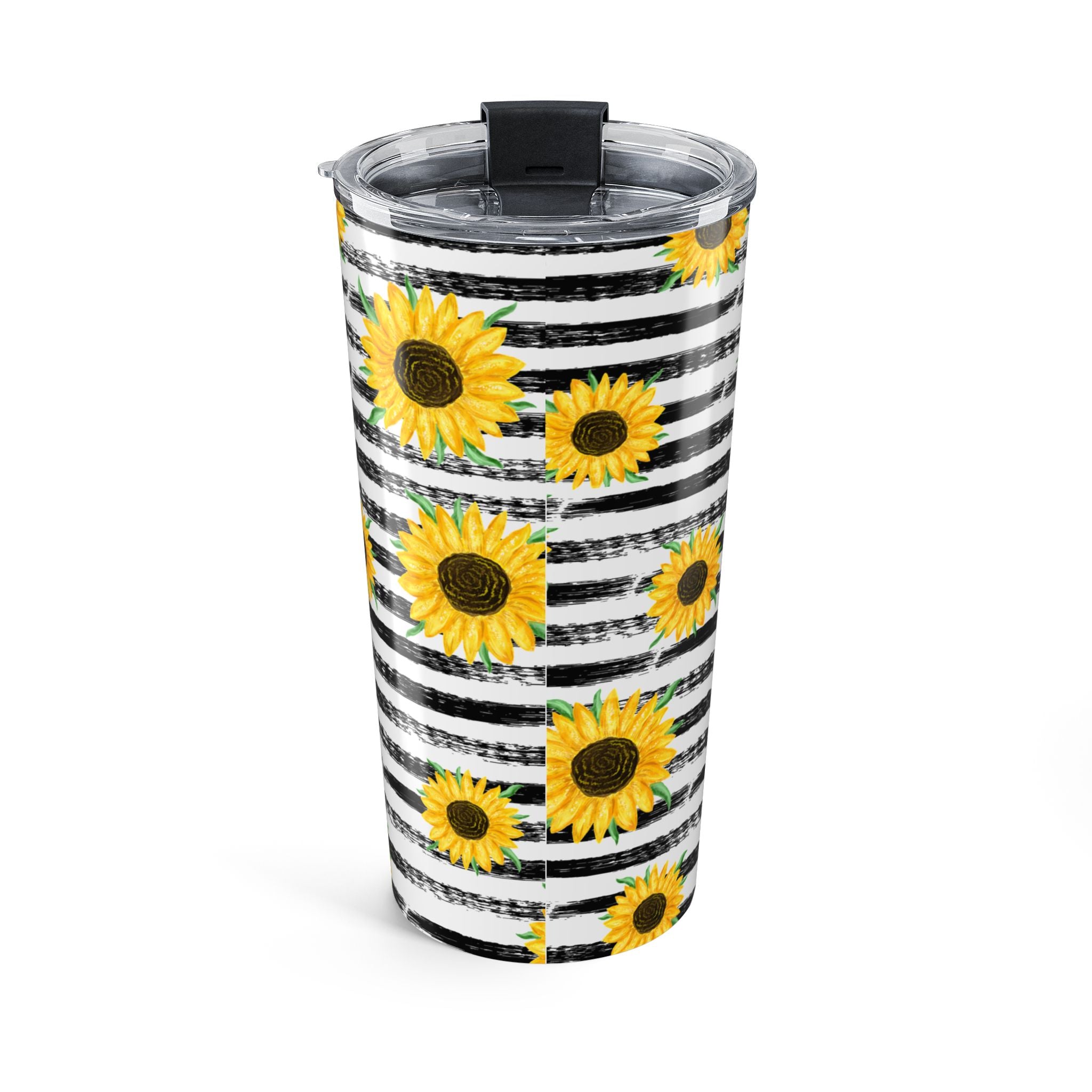 Sunflower Stripe 20oz Tumbler — Insulated Travel Cup