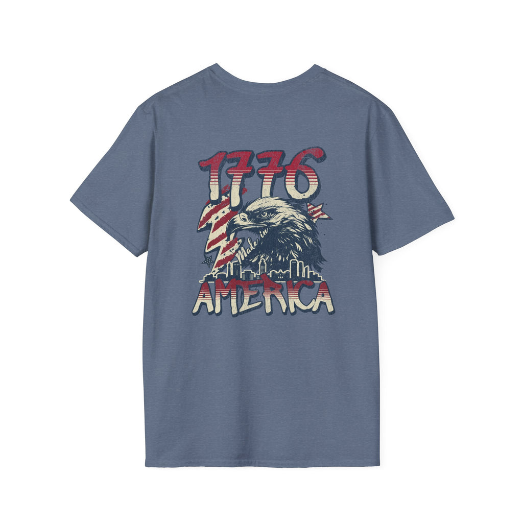 Patriotic “American Dad” Tee — Vintage Flag Cowboy Hat Dad T-Shirt