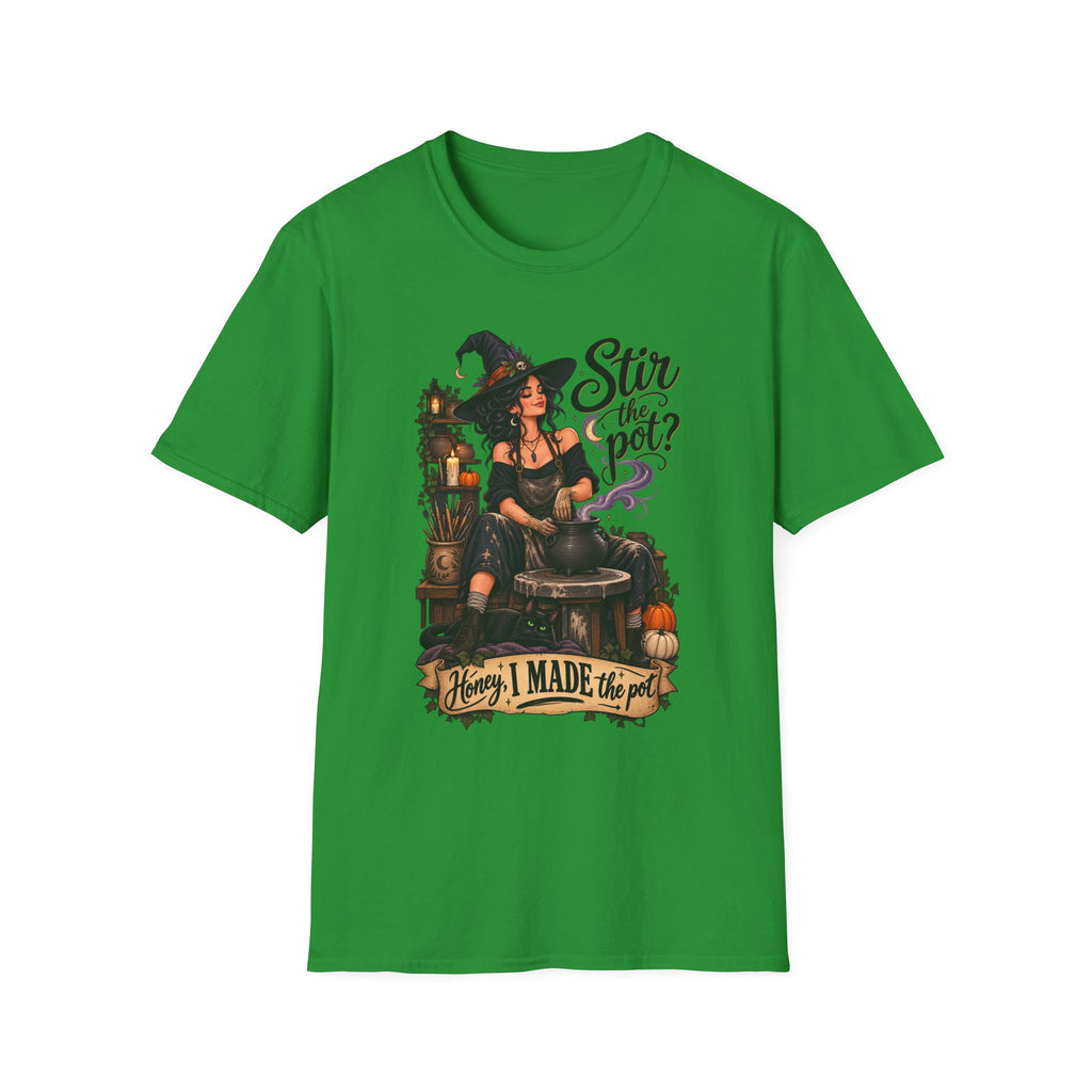 Stir the Pot Witch T-Shirt — Vintage Witch Cauldron Graphic Tee