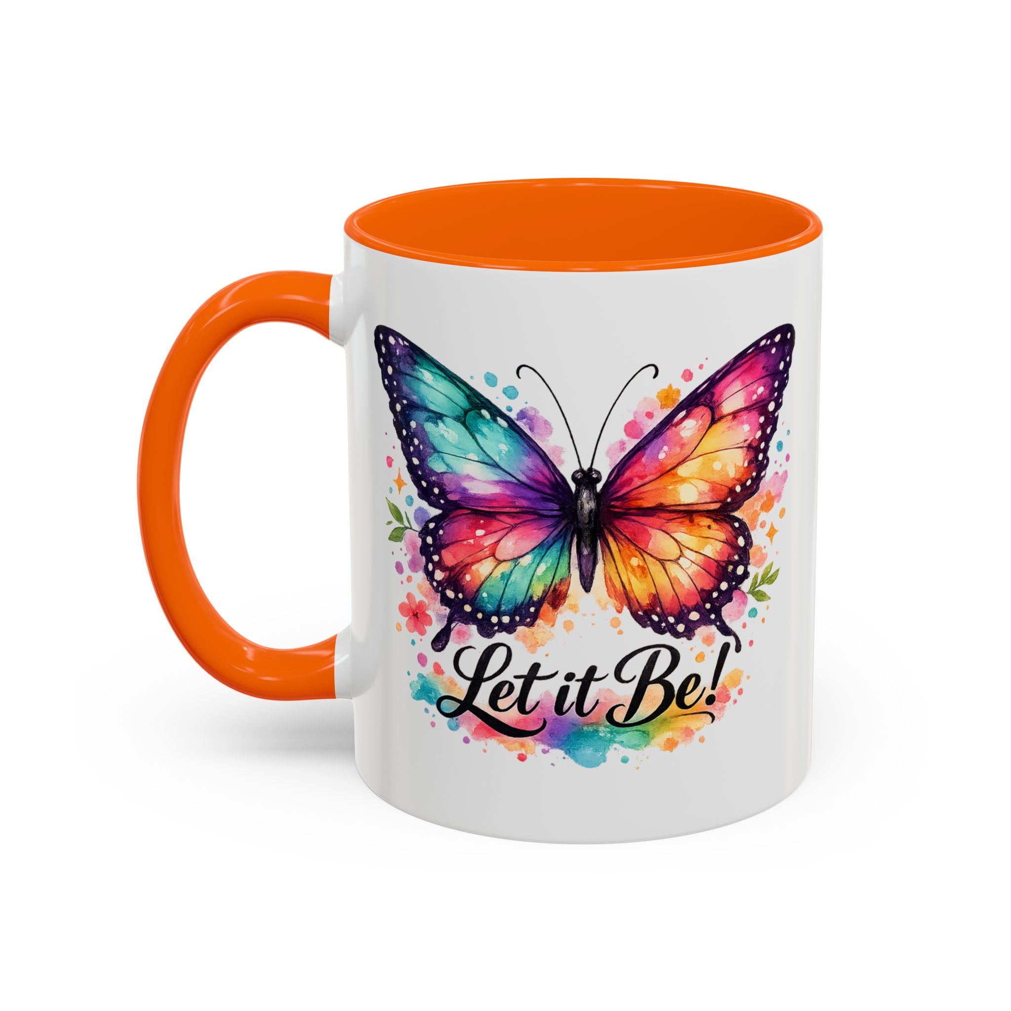 Let It Be Butterfly Accent Coffee Mug — Colorful Inspirational 11/15oz
