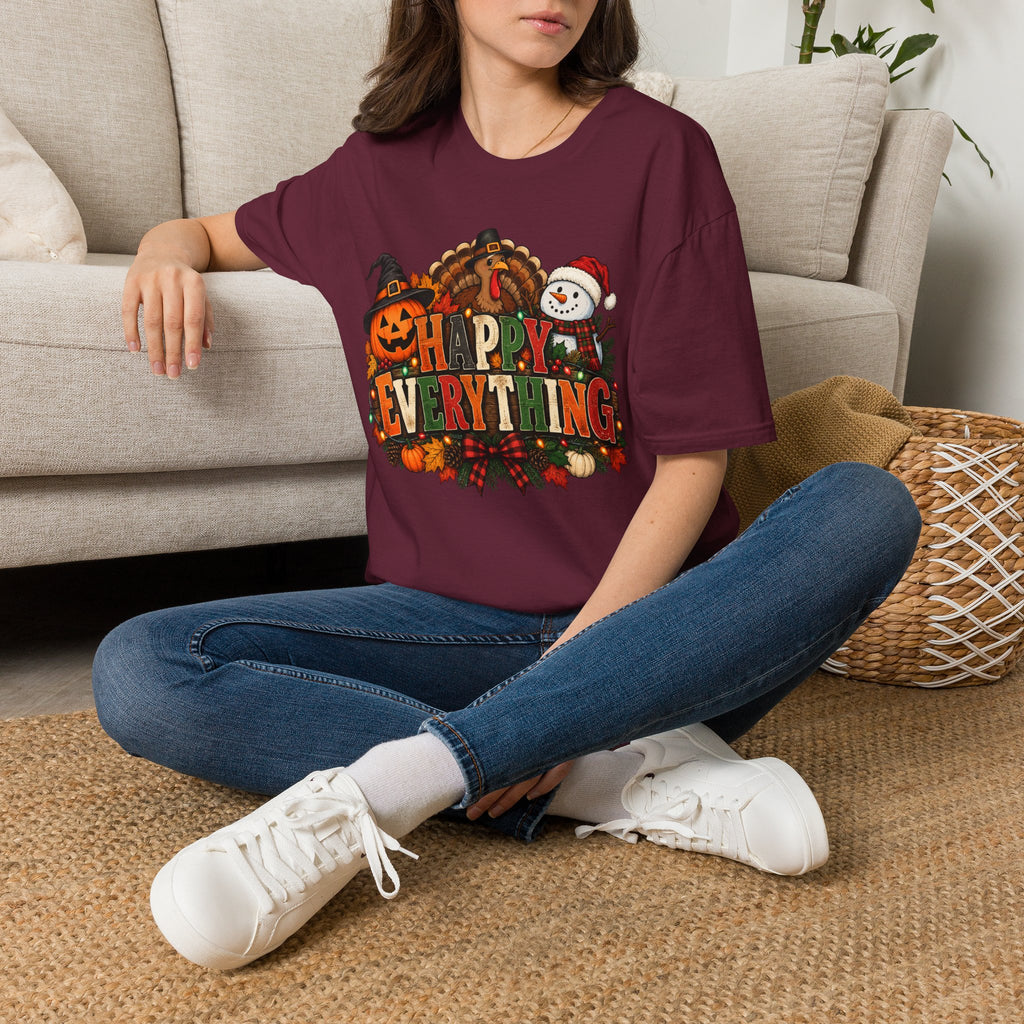 Holiday 'Happy Everything' T-Shirt — Thanksgiving, Halloween & Christmas Graphic Tee