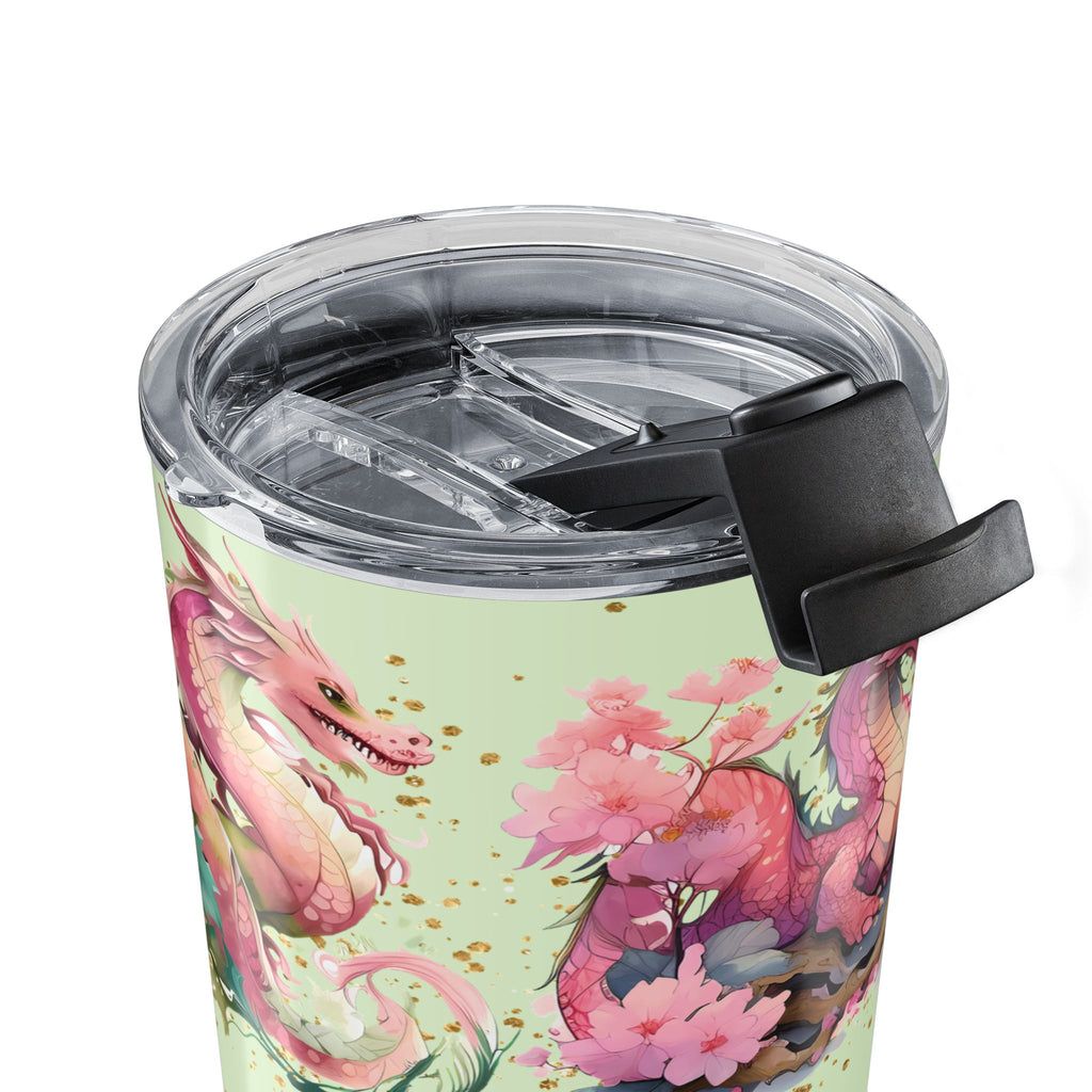 20oz Dragon Tumbler — Pink Floral Watercolor Travel Mug