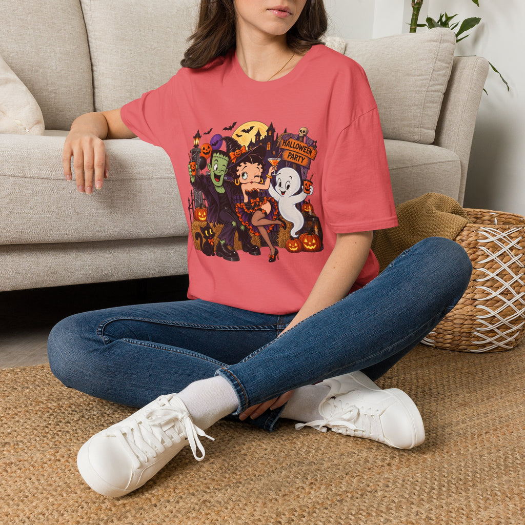 Halloween Party T‑Shirt — Betty Boop & Classic Cartoon Ghosts Costume Tee