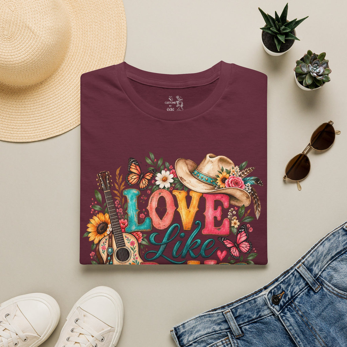 Love Like Dolly Floral Country Music T-Shirt