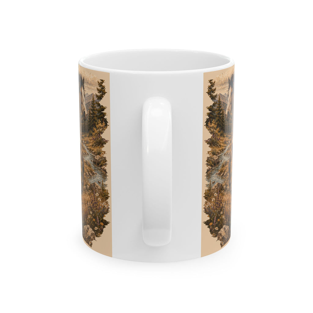 Wild Meadow Horse Ceramic Mug — Scenic Appaloosa Mountain Coffee Cup (11oz & 15oz)