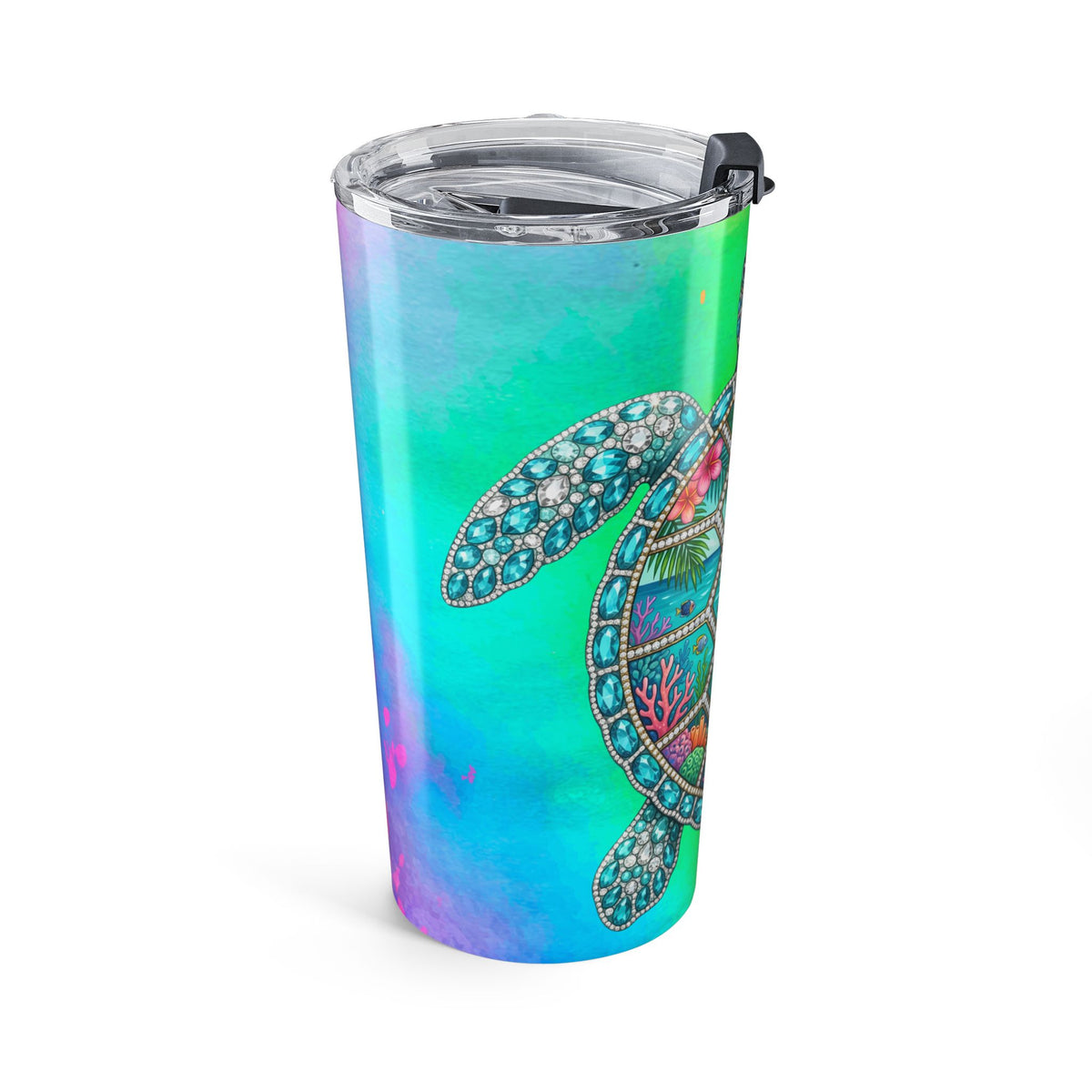 Sea Turtle 20oz Tumbler — Tropical Hibiscus Stainless Travel Cup