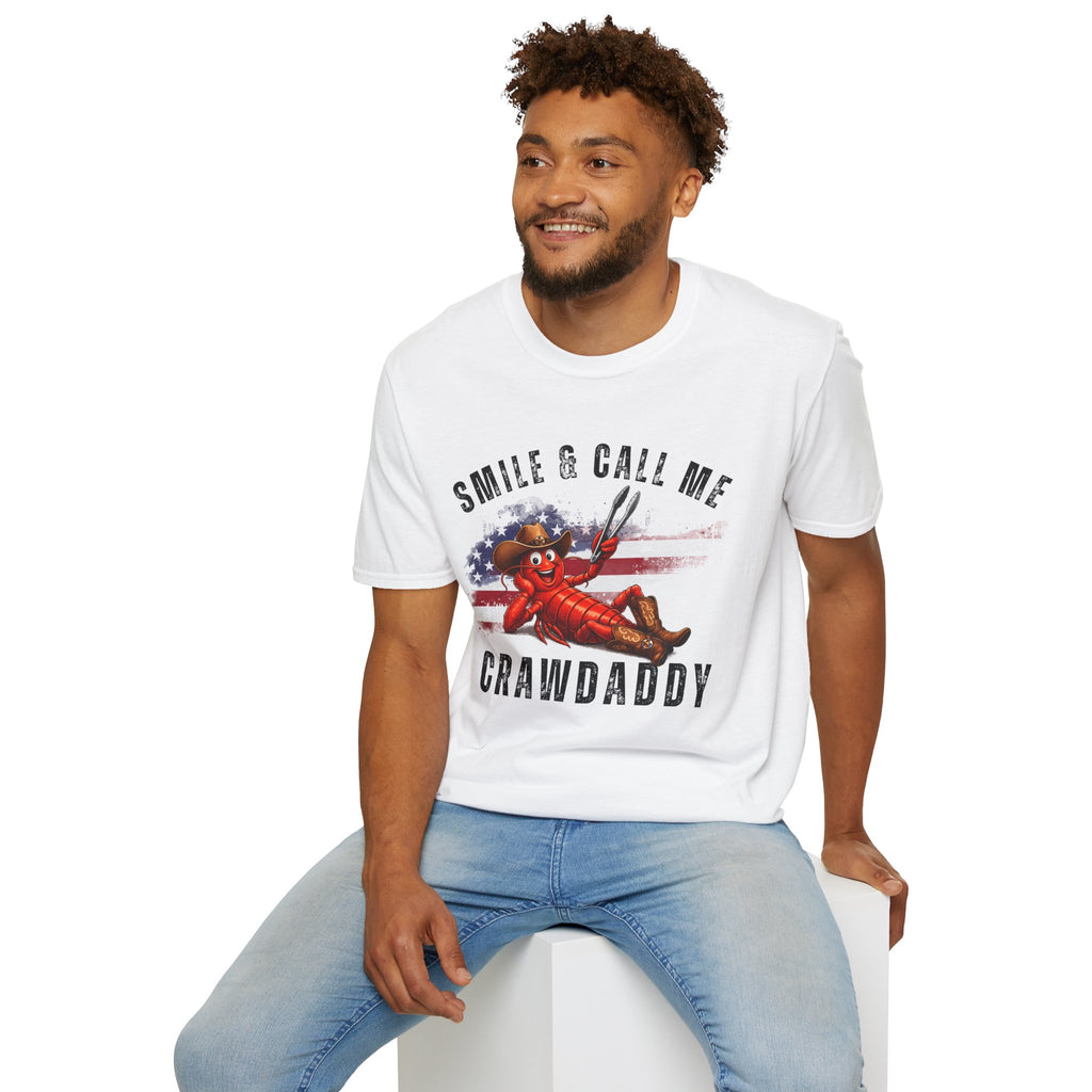 Crawfish T-Shirt — "Smile & Call Me Crawdaddy" Patriotic Cajun Tee