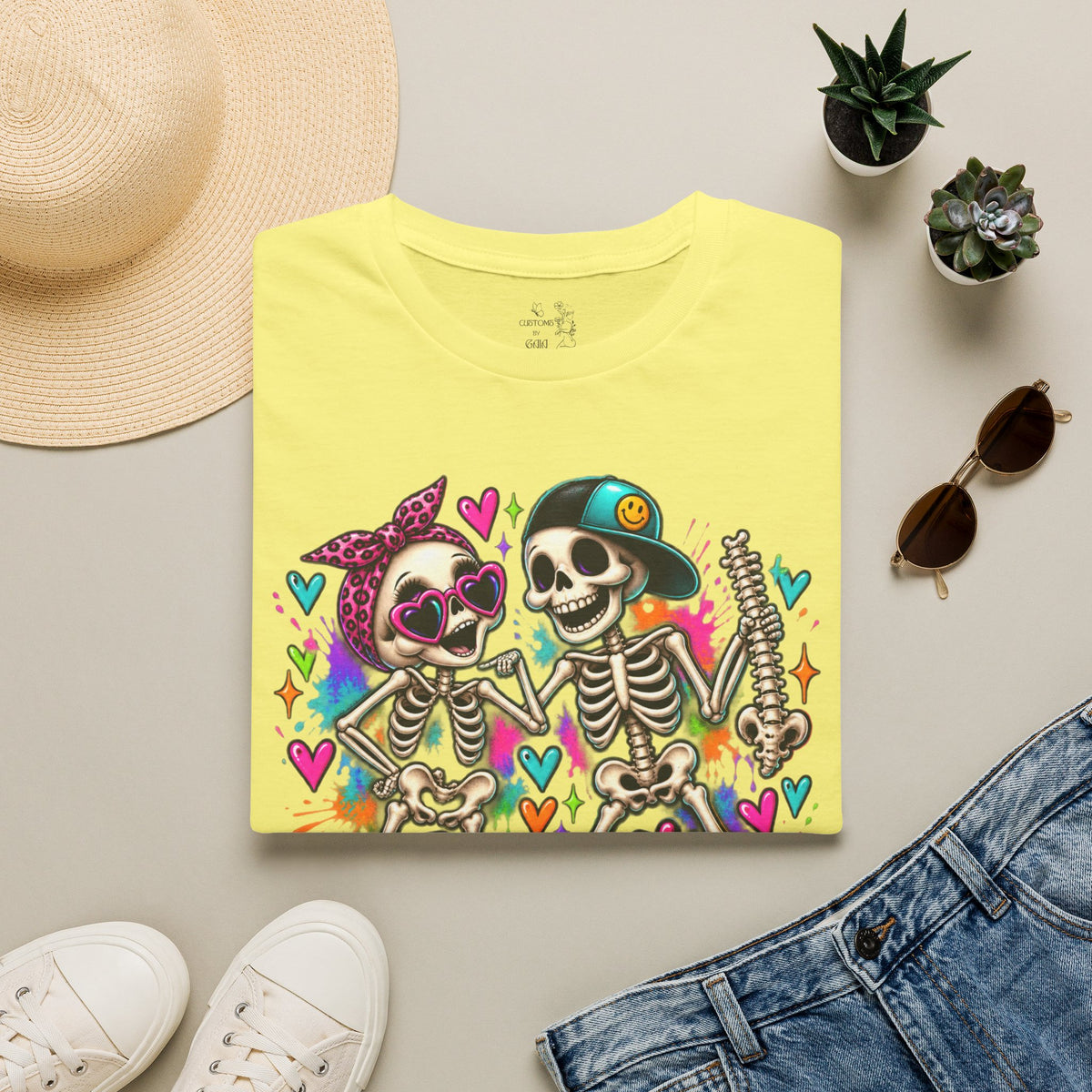 T-Shirt — Colorful Skeleton 'I've Got Your Back' Friend Graphic Tee
