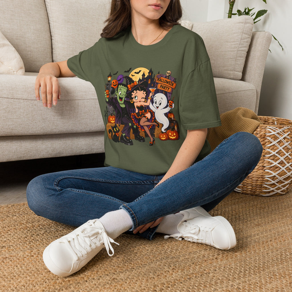 Halloween Party T‑Shirt — Betty Boop & Classic Cartoon Ghosts Costume Tee