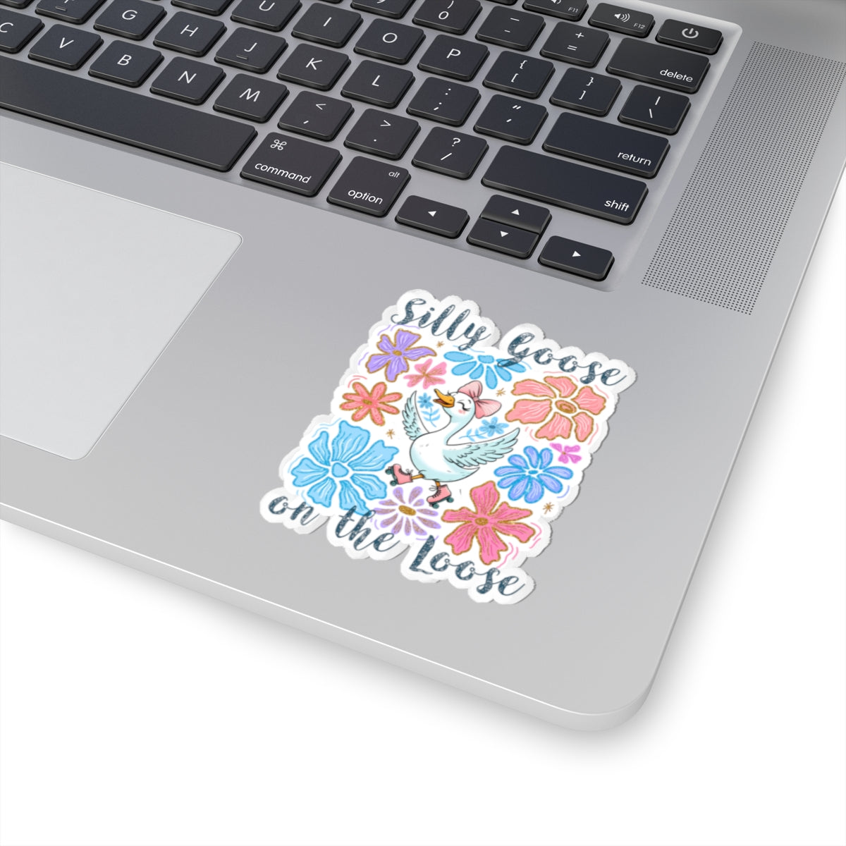 Silly Goose on the Loose Sticker - Cute Floral Kiss-Cut Vinyl Sticker