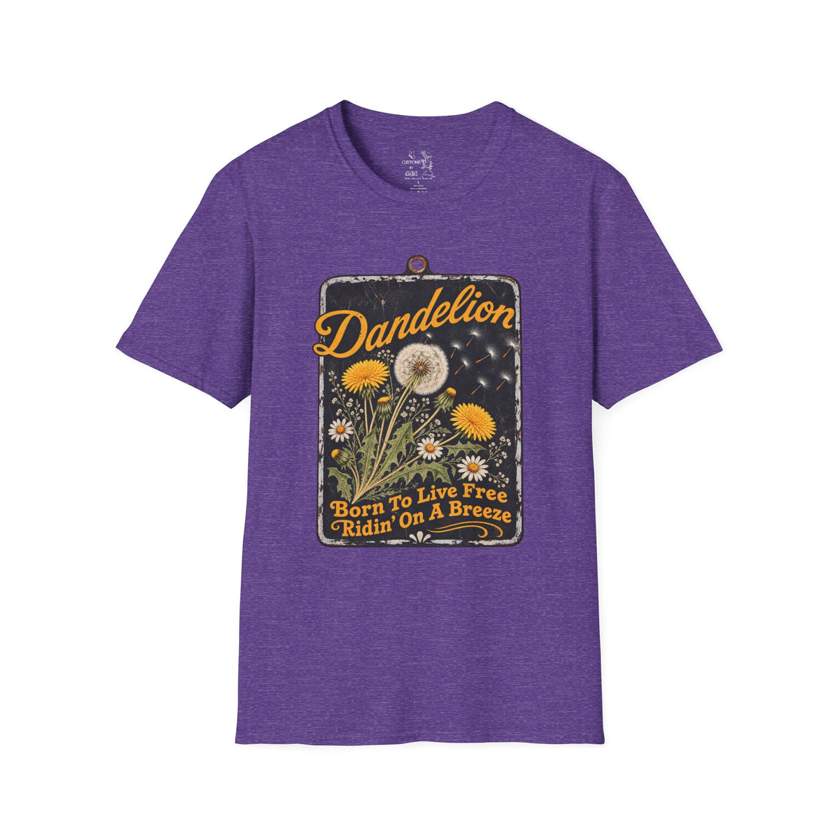 Dandelion Tee — "Born To Live Free, Ridin' On A Breeze" Vintage Floral T-Shirt