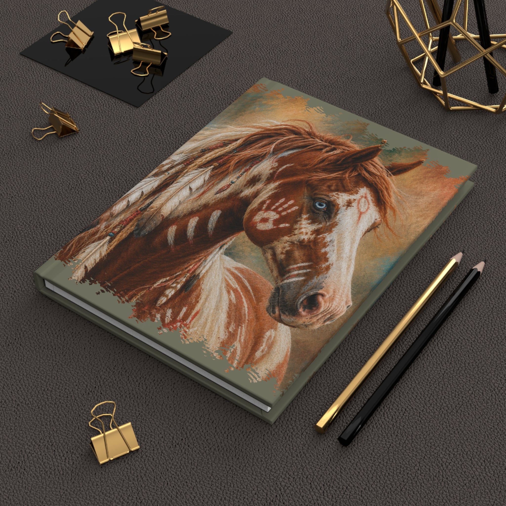 Horse Spirit Hardcover Journal — Native-Inspired Painted Pony Notebook