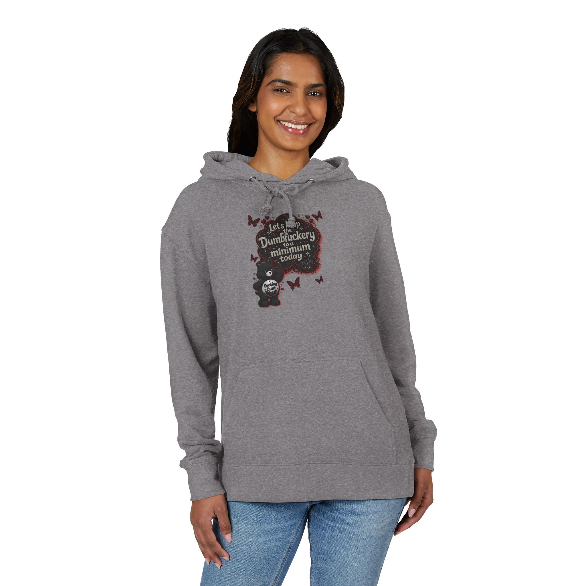 Hoodie — 'Let’s Keep Dumbfuckery Minimum Please' Halloween Bat Graphic