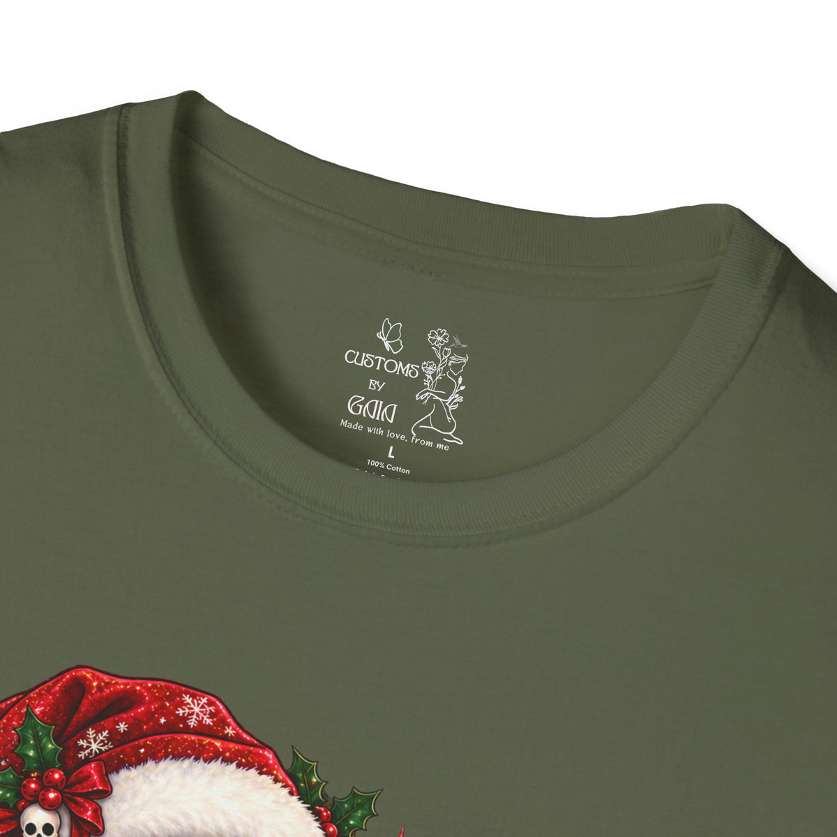 Christmas Goth T‑Shirt – "Still Spooky But With Glitter" Elf Girl Holiday Tee