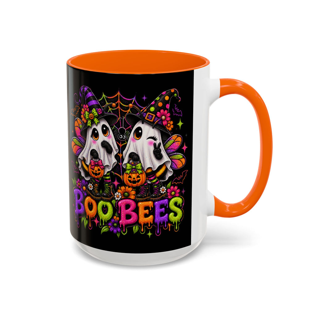 Halloween Boo Bees Coffee Mug — Cute Ghost Bees with Pumpkins