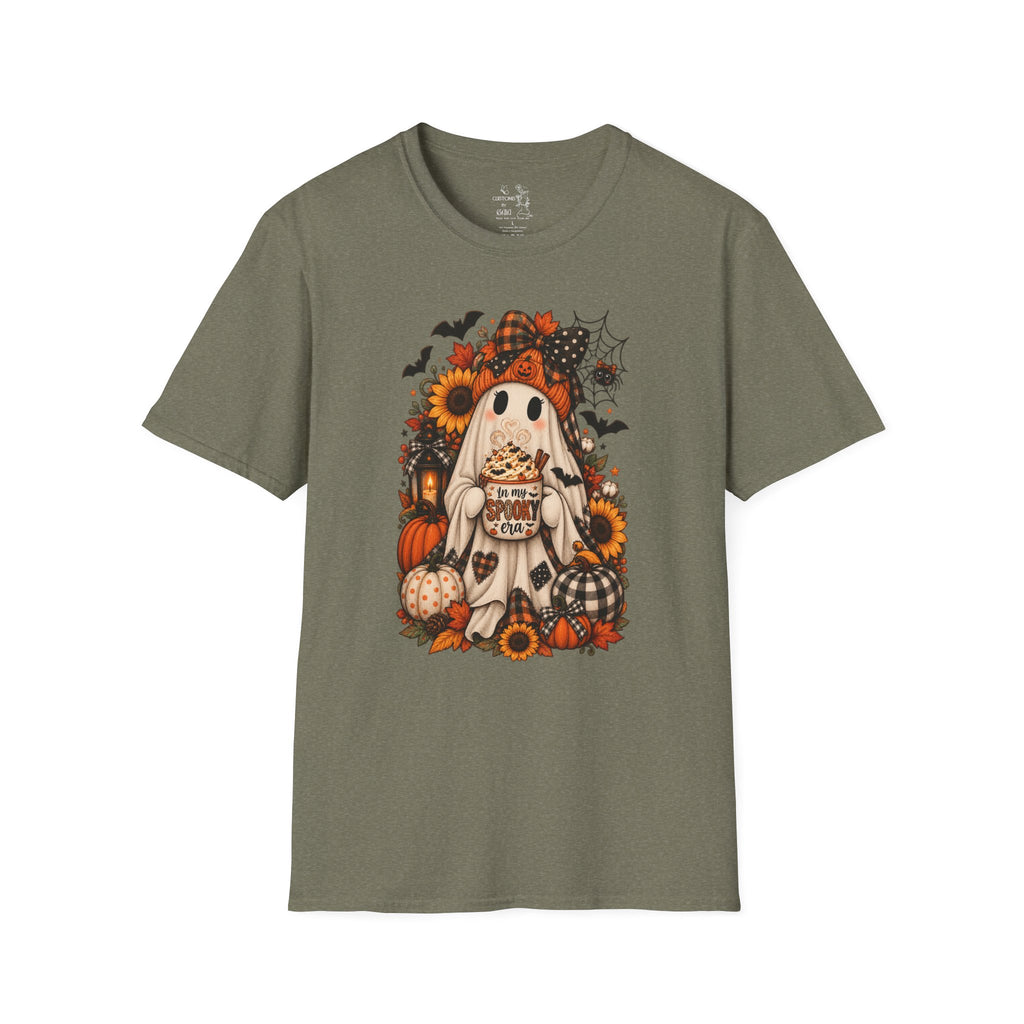 Halloween Ghost Tee – Cute Pumpkin, Sunflower & Trick-or-Treat Design