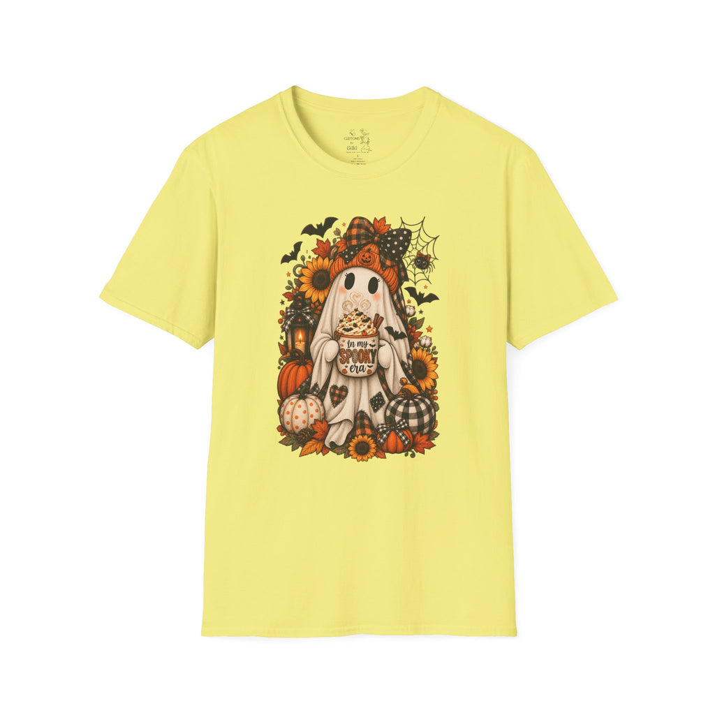 Halloween Ghost Tee – Cute Pumpkin, Sunflower & Trick-or-Treat Design