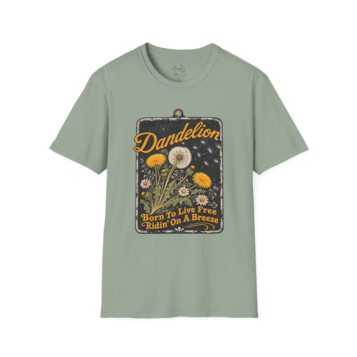 Dandelion Tee — "Born To Live Free, Ridin' On A Breeze" Vintage Floral T-Shirt