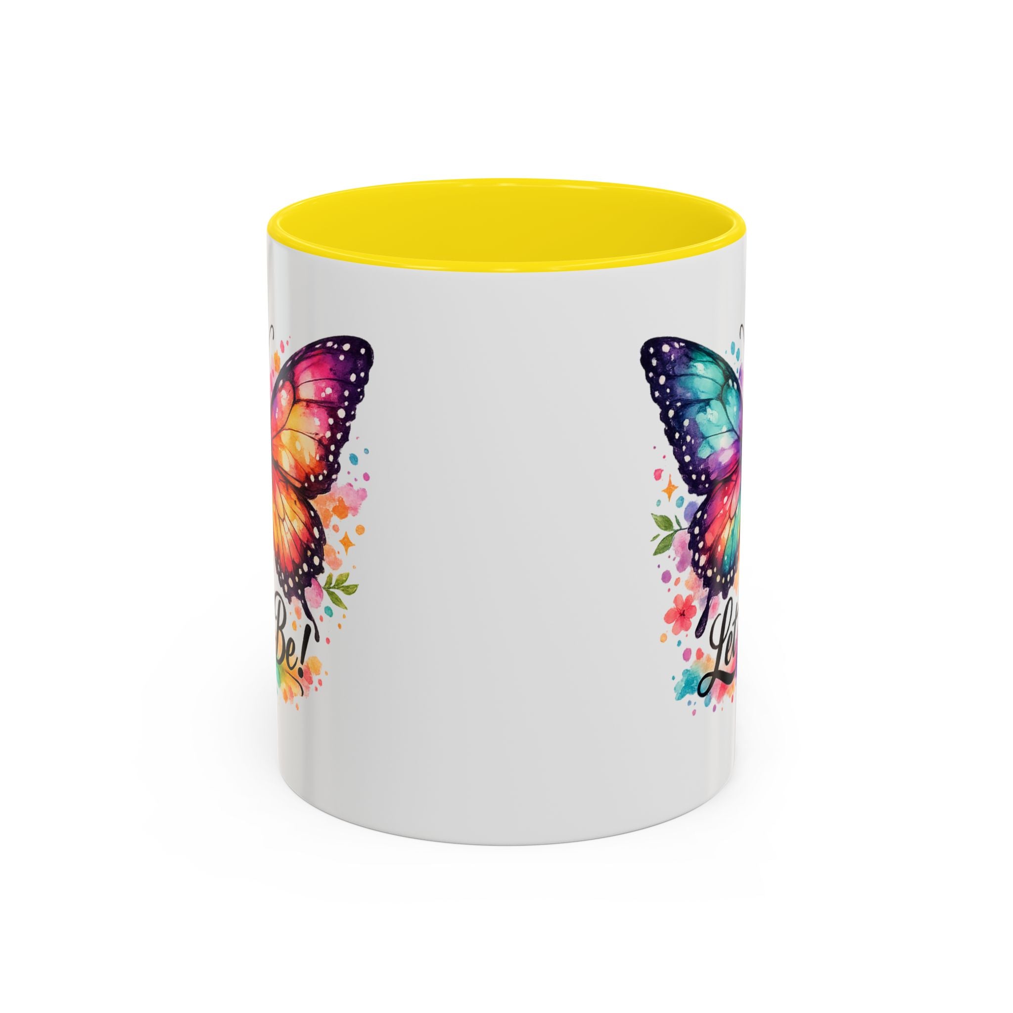 Let It Be Butterfly Accent Coffee Mug — Colorful Inspirational 11/15oz