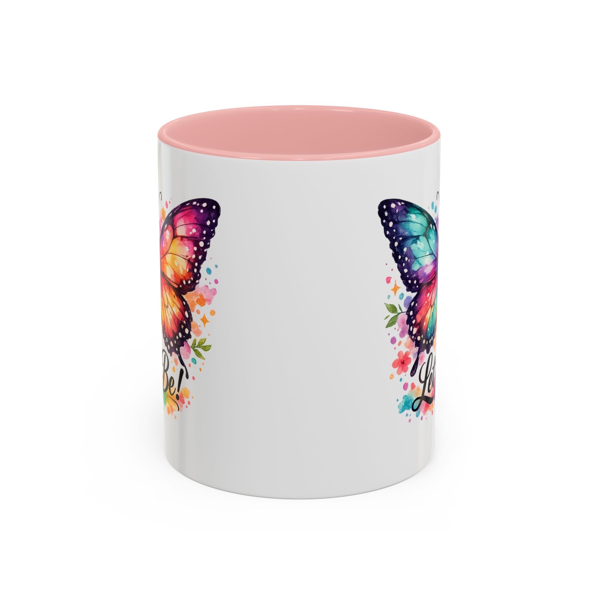 Let It Be Butterfly Accent Coffee Mug — Colorful Inspirational 11/15oz