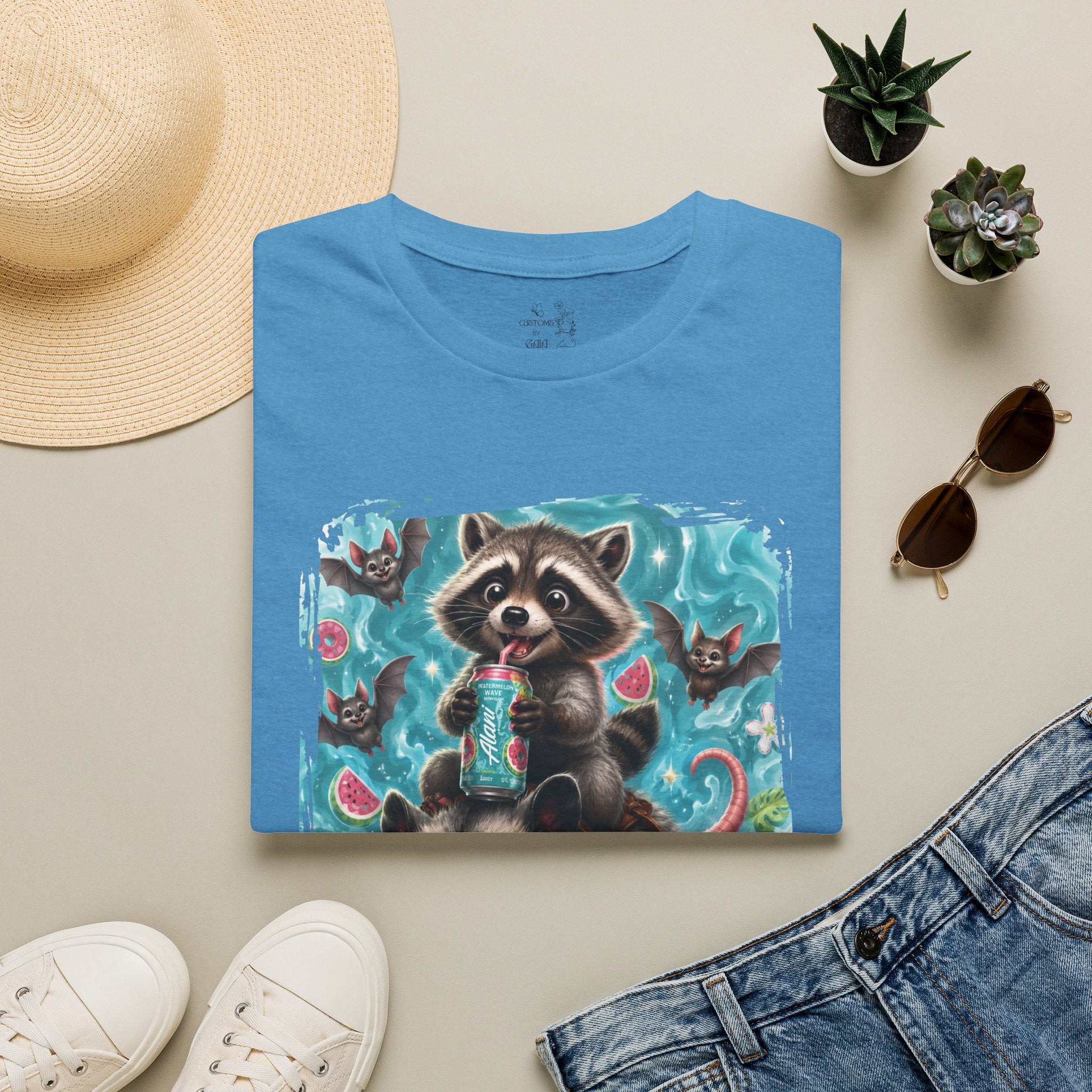 Raccoon Watermelon Summer T-Shirt — Cute Animal Graphic Tee