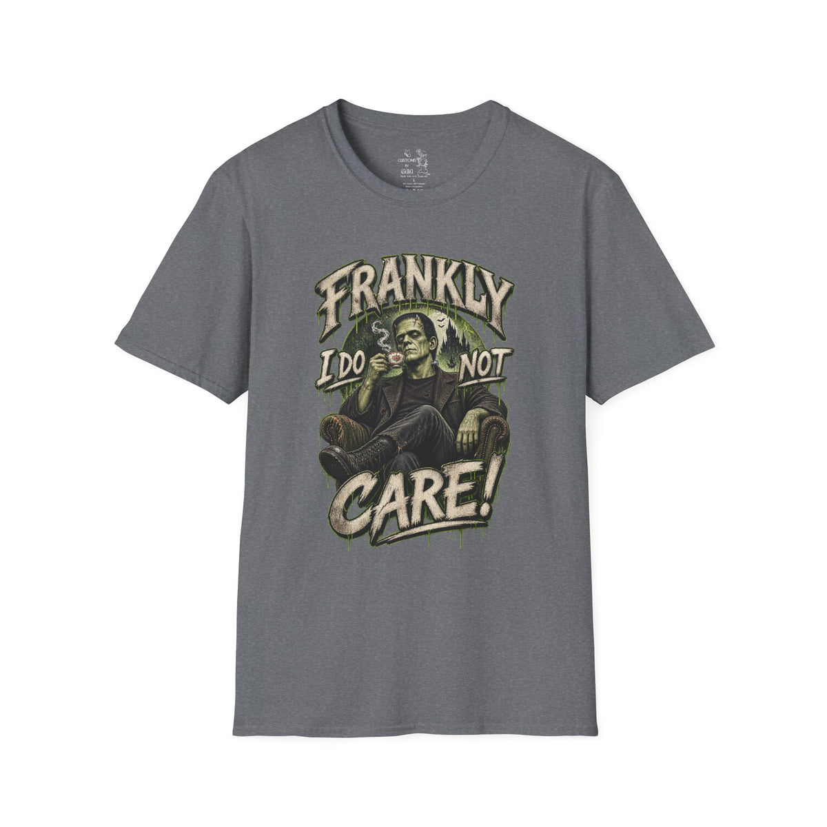 Frankly I Do Not Care T-Shirt — Retro Frankenstein Graphic Tee