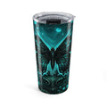 Teal Gothic Butterfly 20oz Tumbler — Dark Floral Insulated Travel Mug