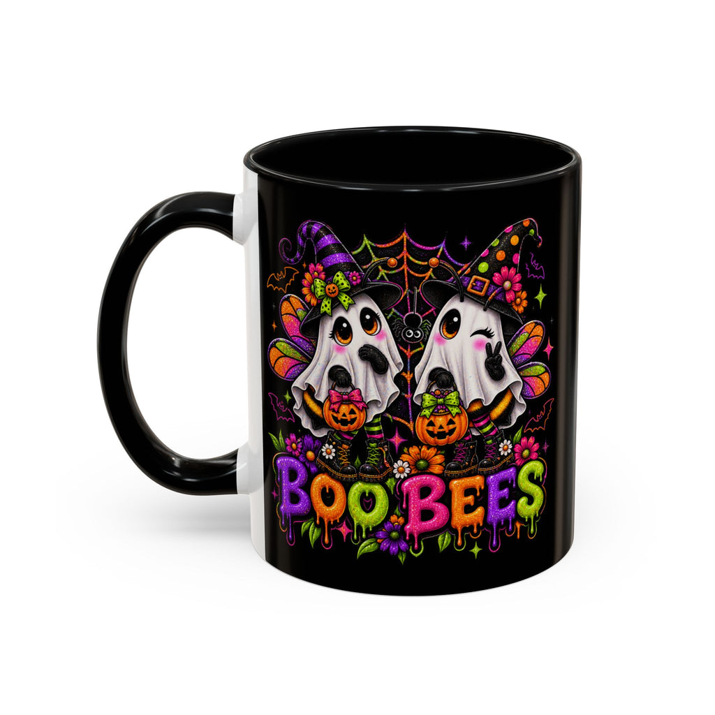 Halloween Boo Bees Coffee Mug — Cute Ghost Bees with Pumpkins