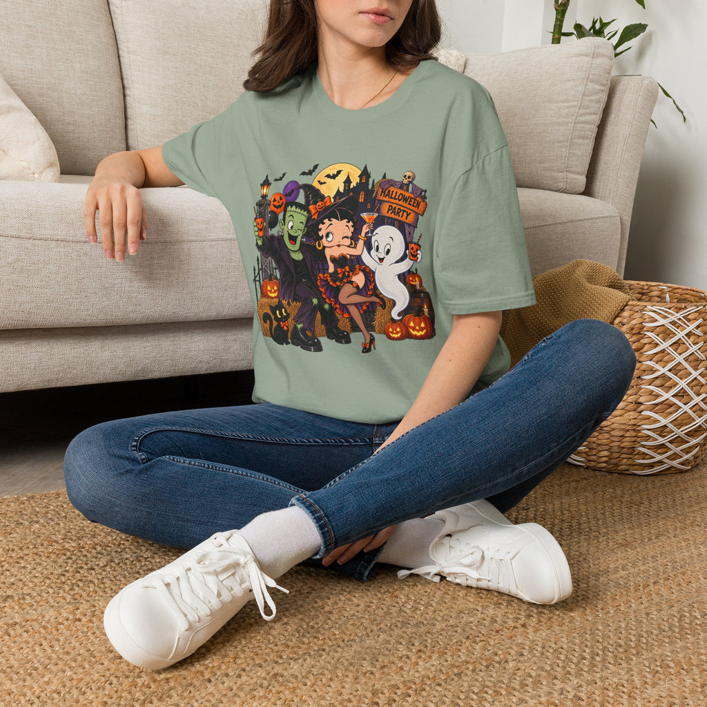 Halloween Party T‑Shirt — Betty Boop & Classic Cartoon Ghosts Costume Tee