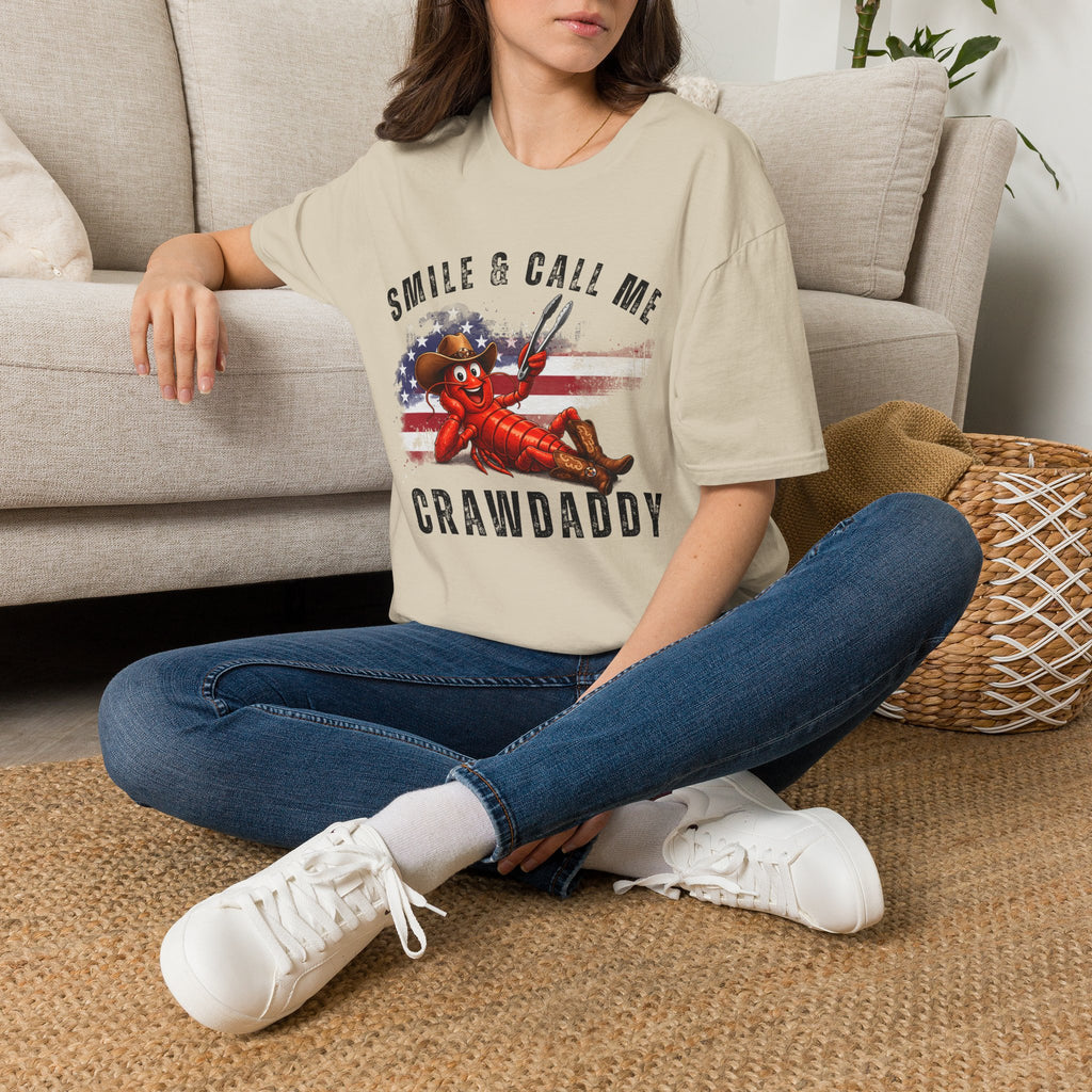 Crawfish T-Shirt — "Smile & Call Me Crawdaddy" Patriotic Cajun Tee