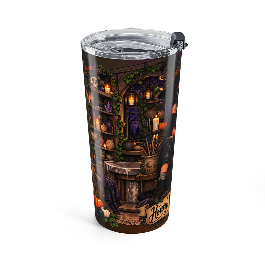 Witchy Autumn 20oz Tumbler – 'Honey, I Made the Brew' Halloween Travel Cup