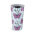 20oz Butterfly Pattern Tumbler – Pink & Blue Travel Cup