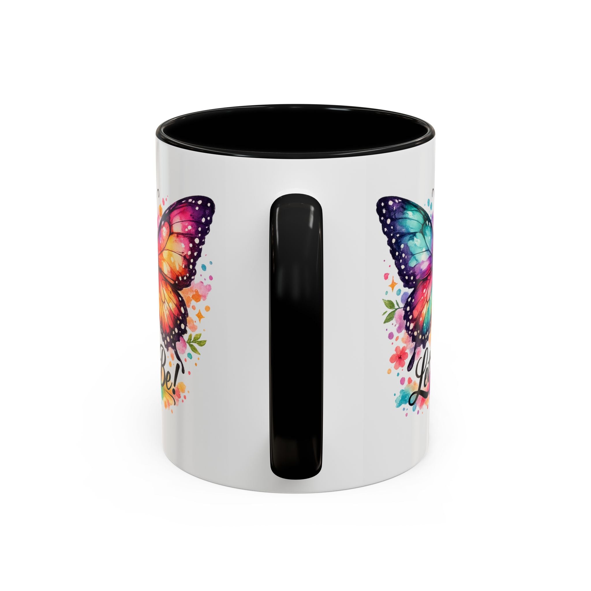 Let It Be Butterfly Accent Coffee Mug — Colorful Inspirational 11/15oz
