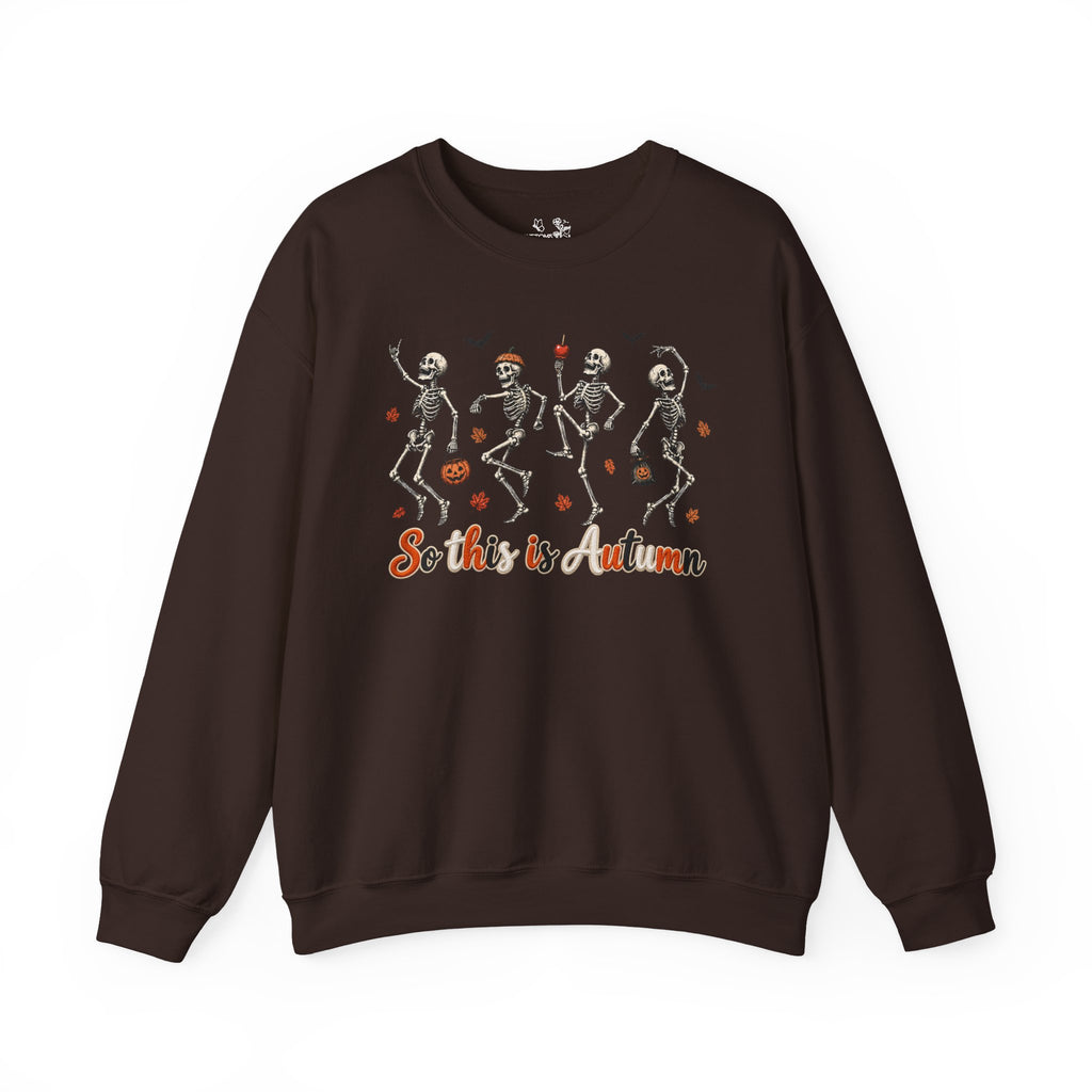 Autumn Skeleton Dance Sweatshirt — "So this is autumn" Cozy Fall Crewneck