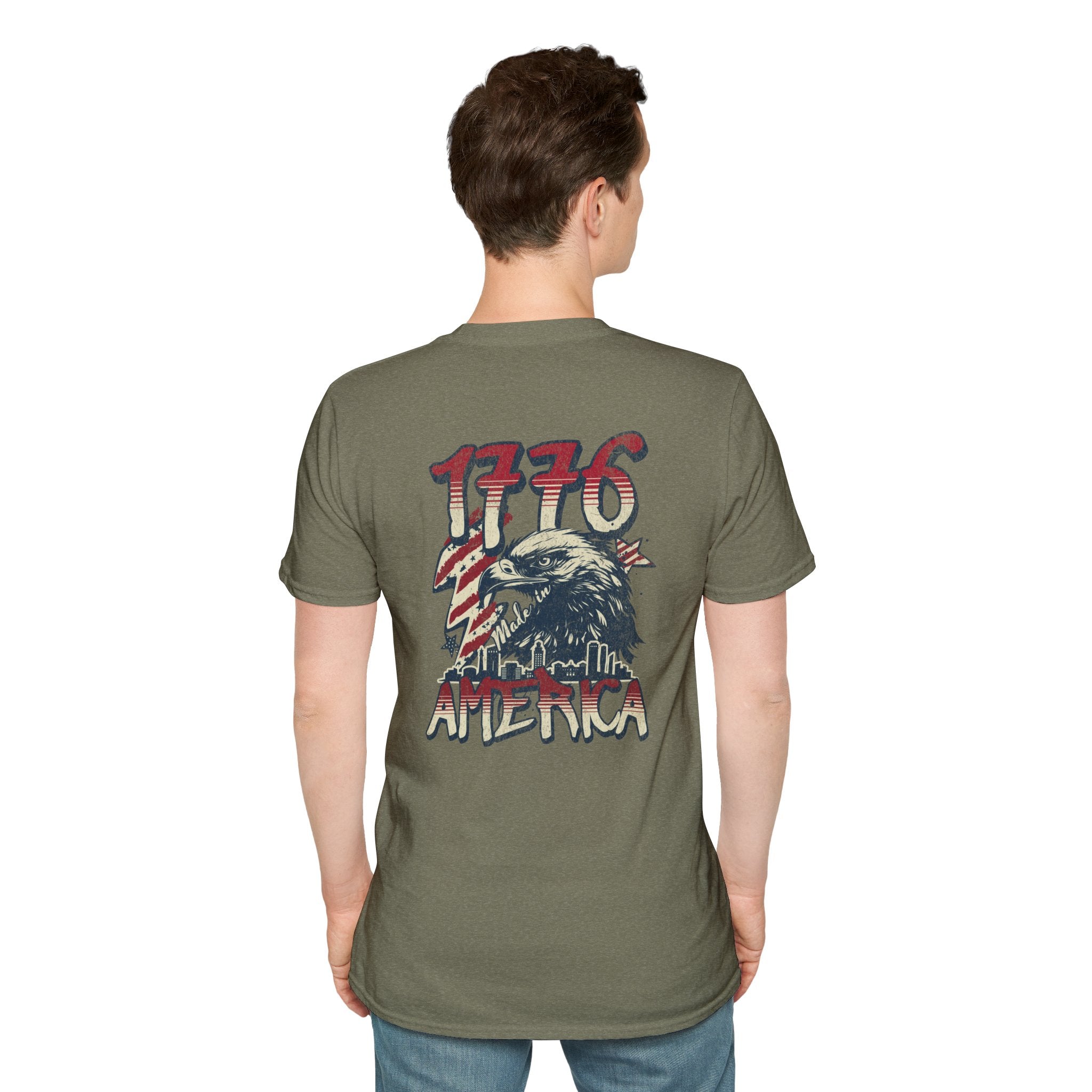 Patriotic “American Dad” Tee — Vintage Flag Cowboy Hat Dad T-Shirt
