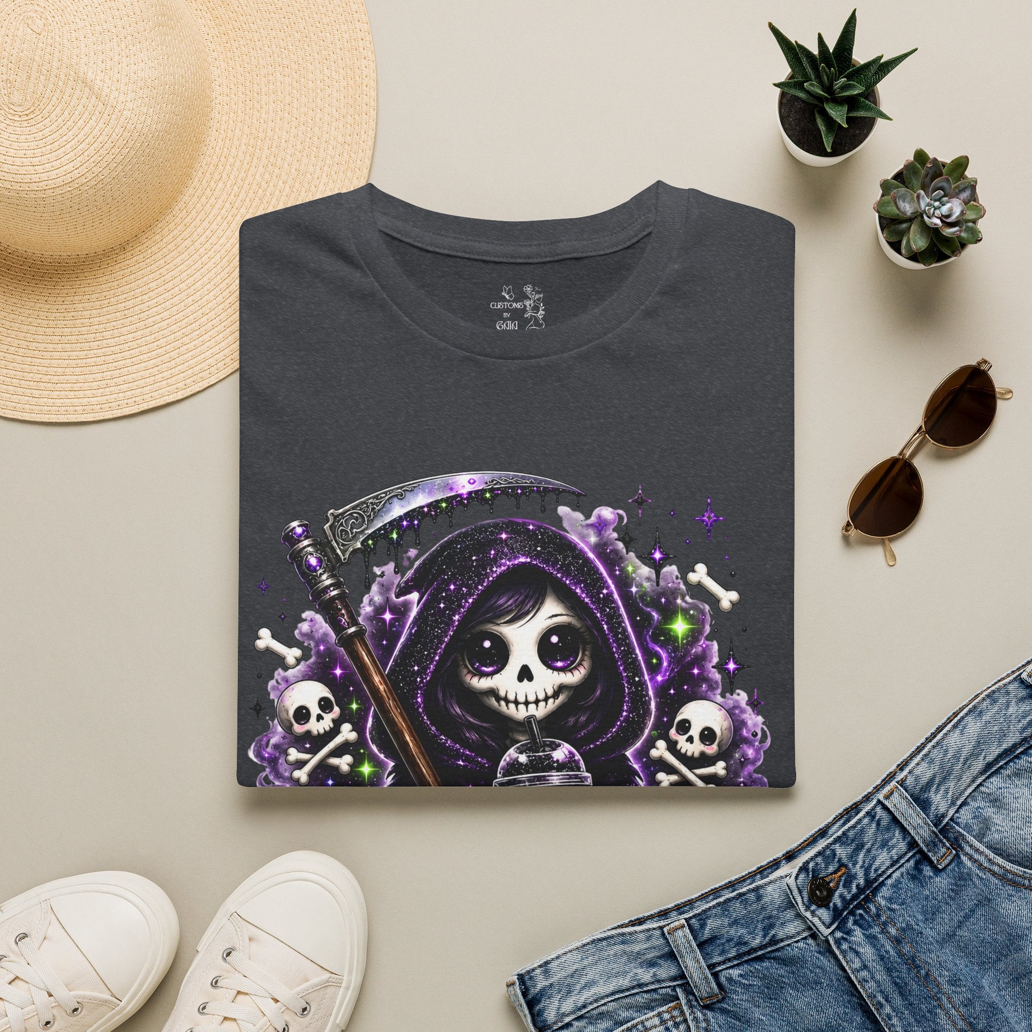 Grim Reaper Tee — 'I Hate People' Gothic Skull Shirt