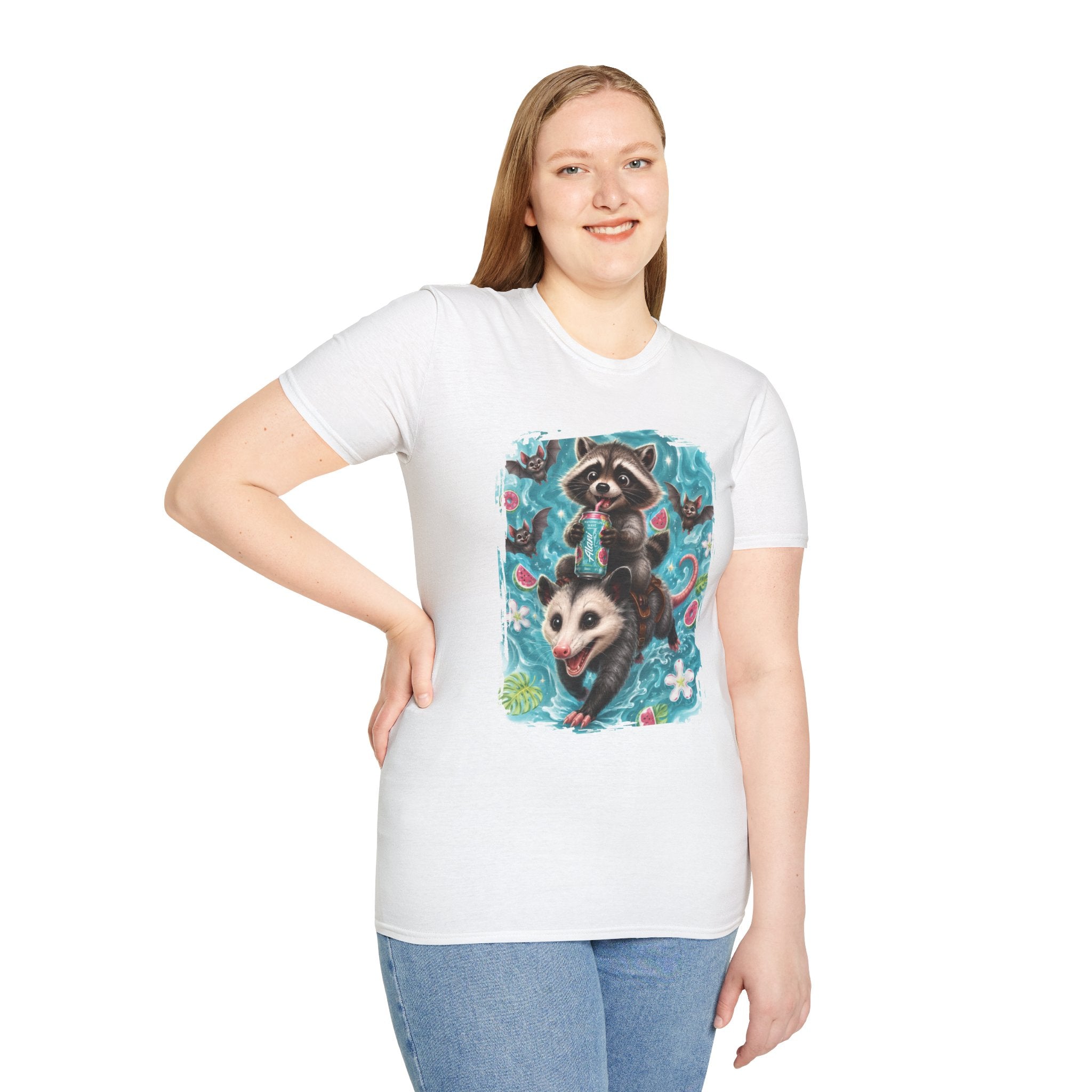 Raccoon Watermelon Summer T-Shirt — Cute Animal Graphic Tee
