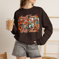 Fall Vibes Crewneck Sweatshirt - "Small Town Fall Vibes" Retro Autumn Graphic