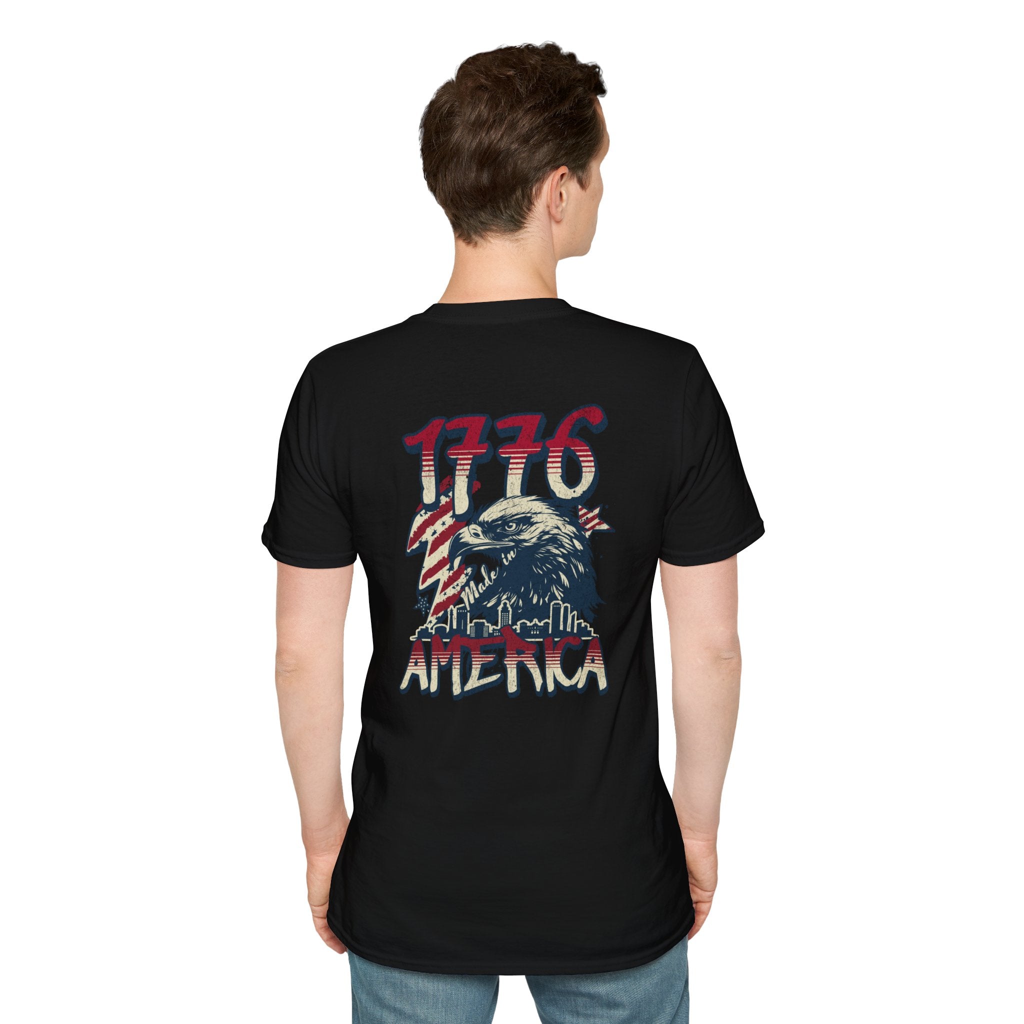 Patriotic “American Dad” Tee — Vintage Flag Cowboy Hat Dad T-Shirt