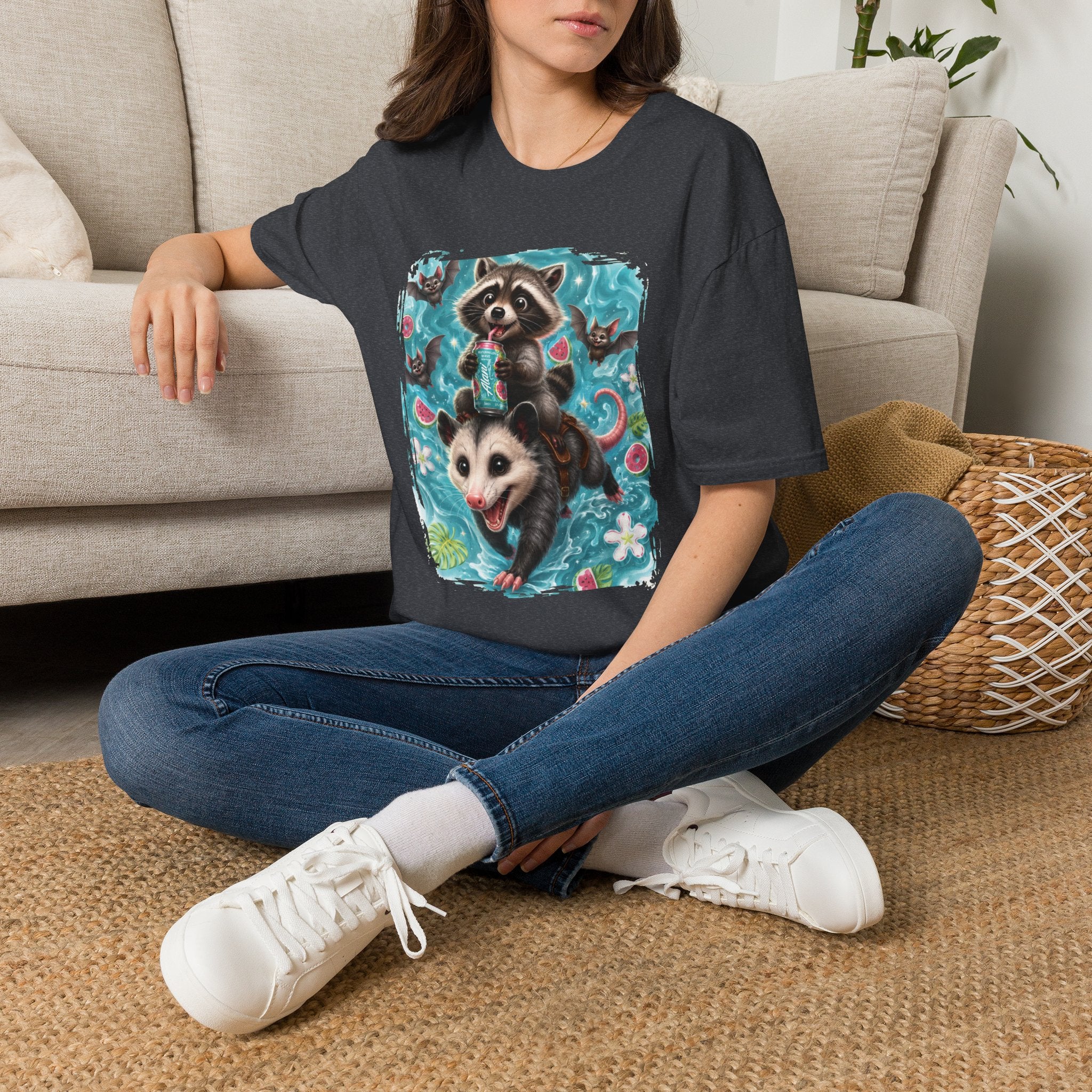 Raccoon Watermelon Summer T-Shirt — Cute Animal Graphic Tee