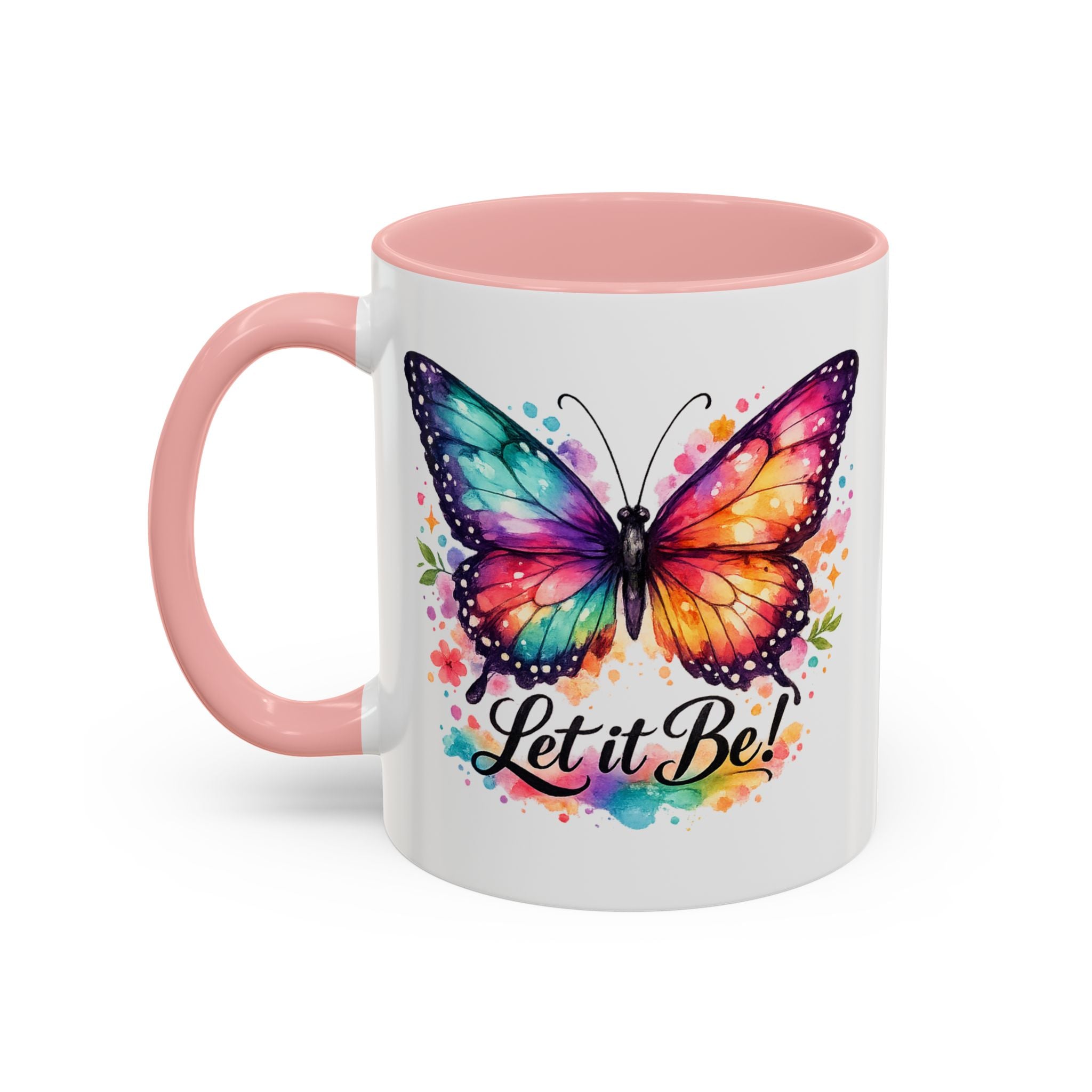 Let It Be Butterfly Accent Coffee Mug — Colorful Inspirational 11/15oz