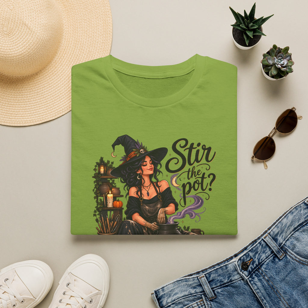 Stir the Pot Witch T-Shirt — Vintage Witch Cauldron Graphic Tee