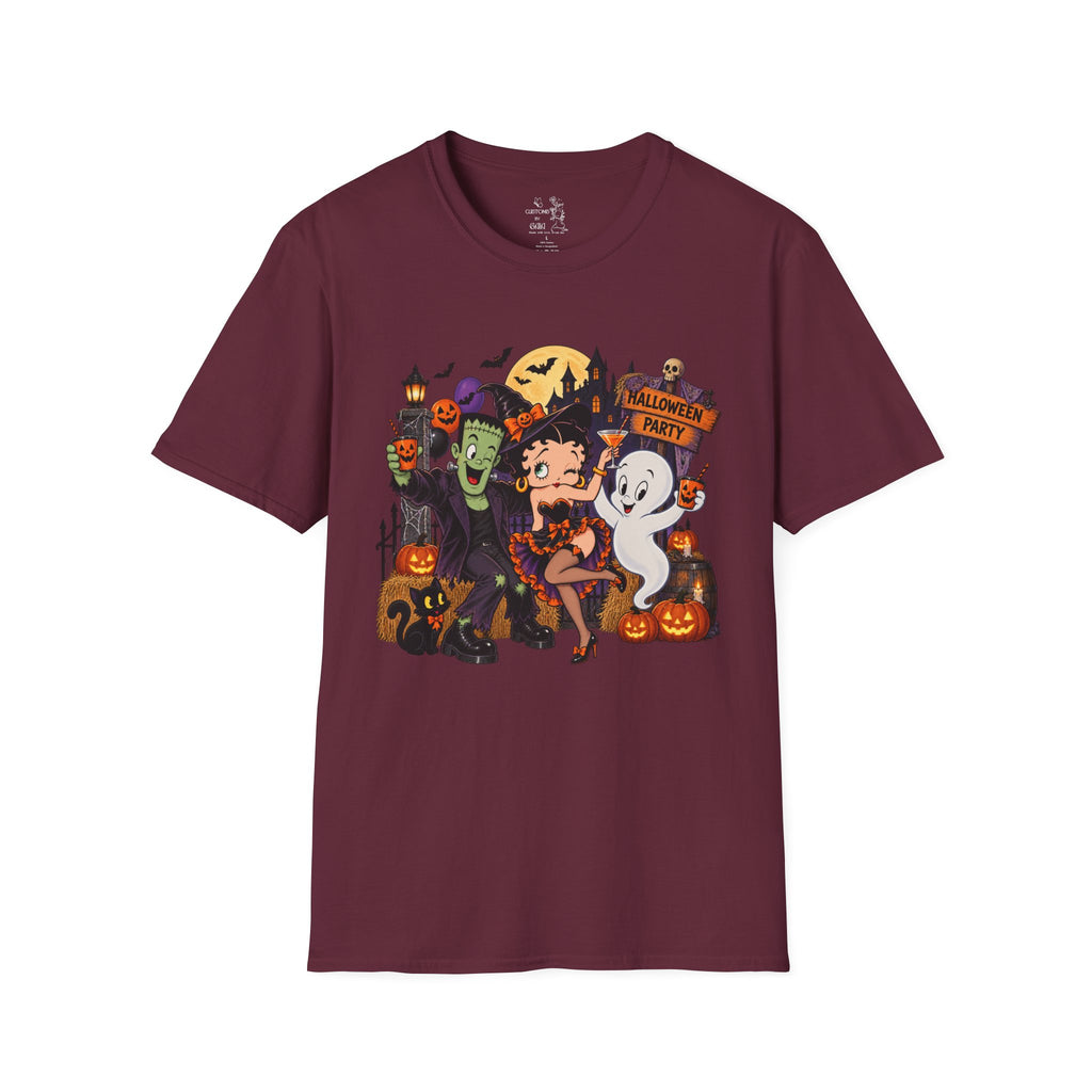 Halloween Party T‑Shirt — Betty Boop & Classic Cartoon Ghosts Costume Tee