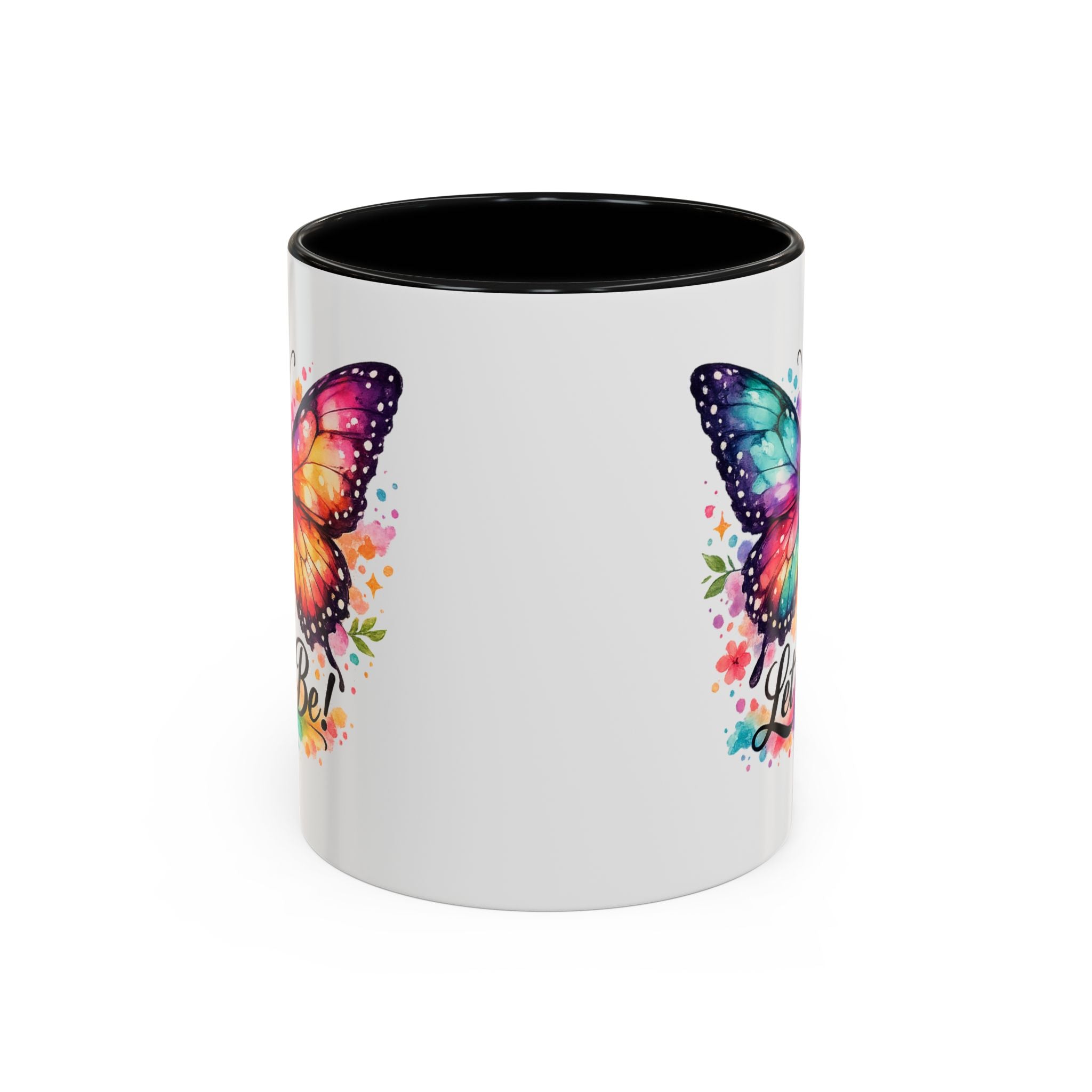 Let It Be Butterfly Accent Coffee Mug — Colorful Inspirational 11/15oz