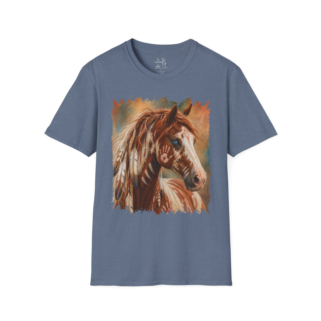 Horse Portrait T-Shirt — Blue-Eyed Paint Horse Art Tee